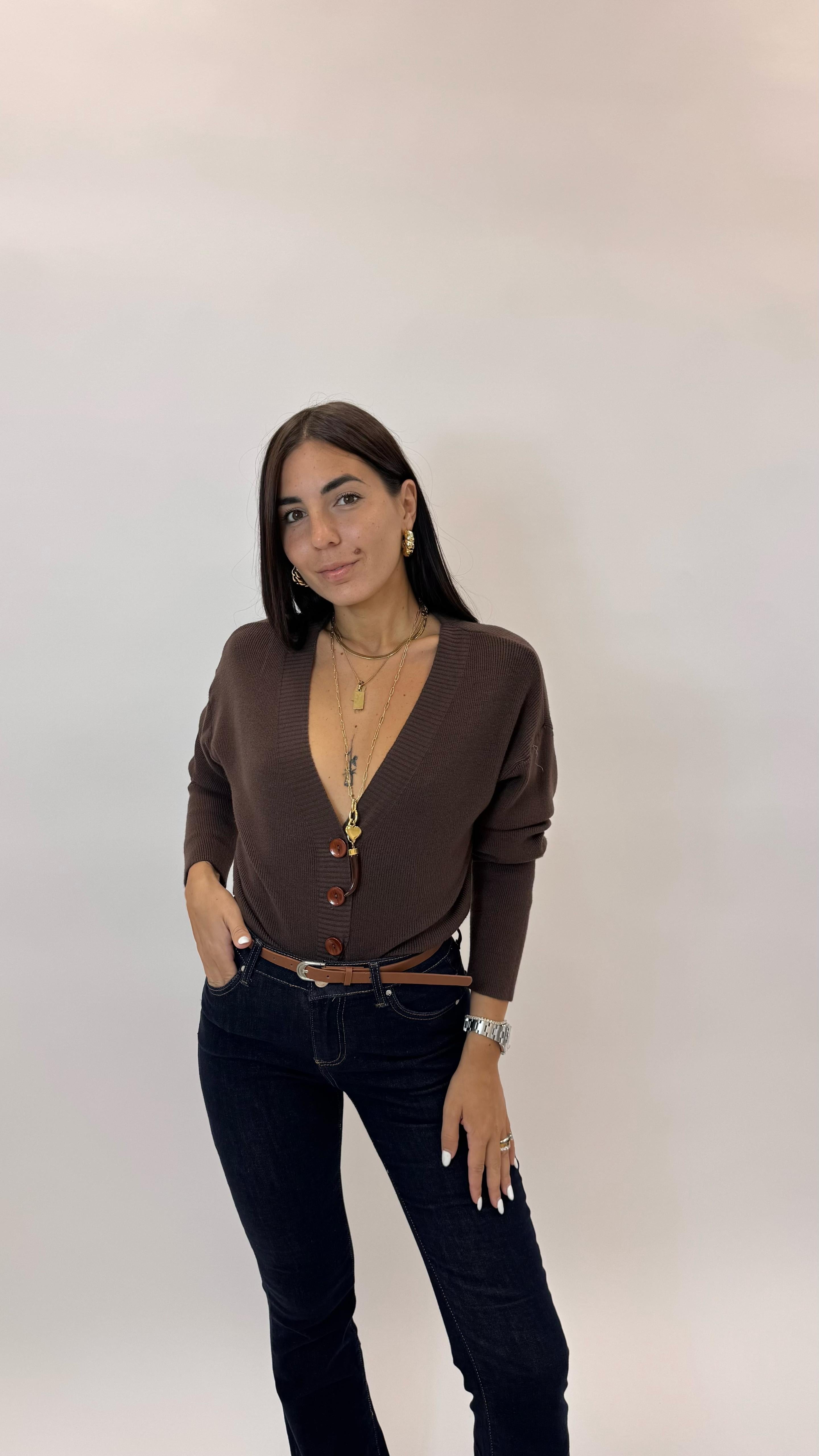 Jeans Zampa Lavaggio Scuro Cinta Inclusa
