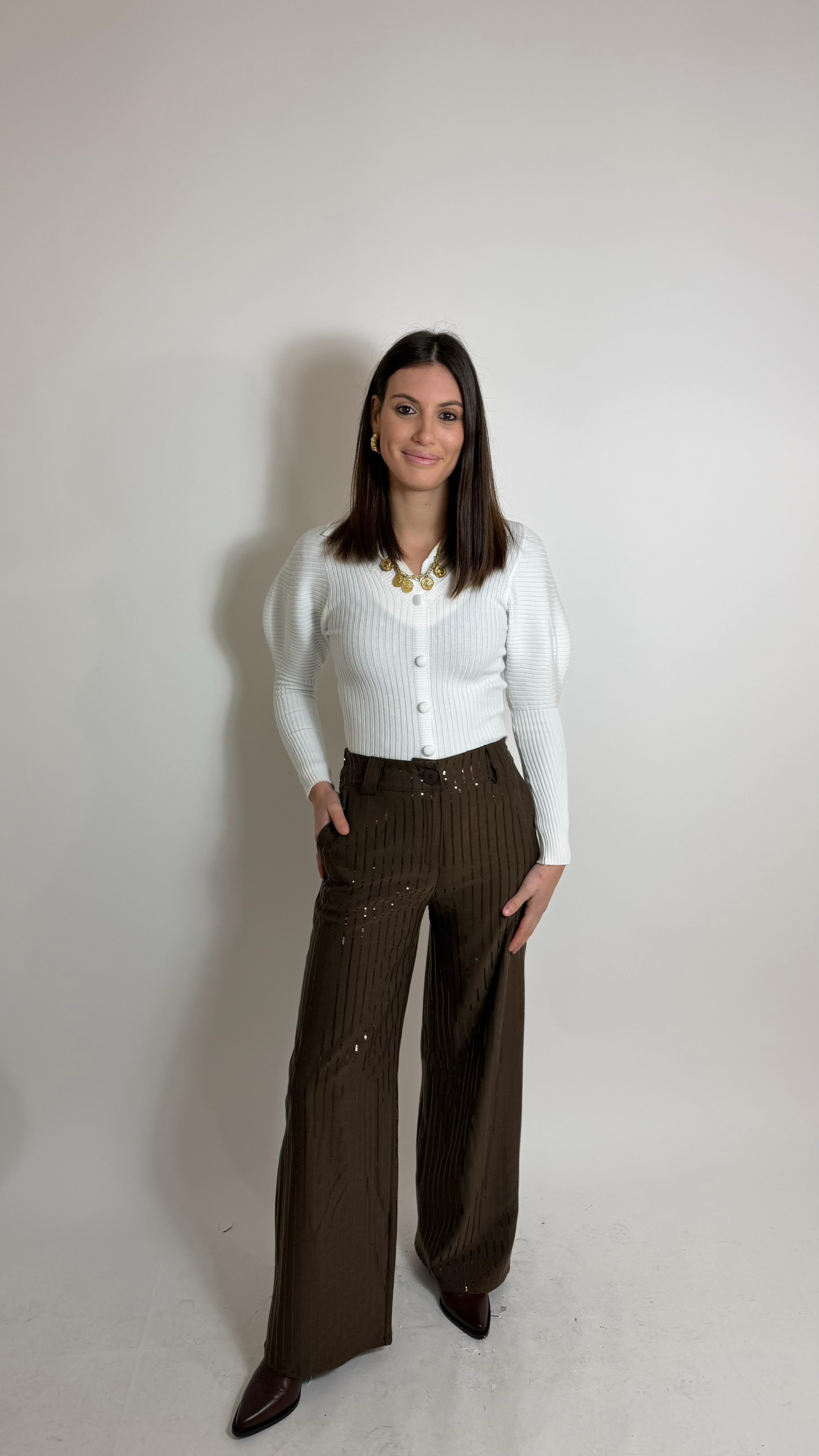 Pull Rib Knit Bianco