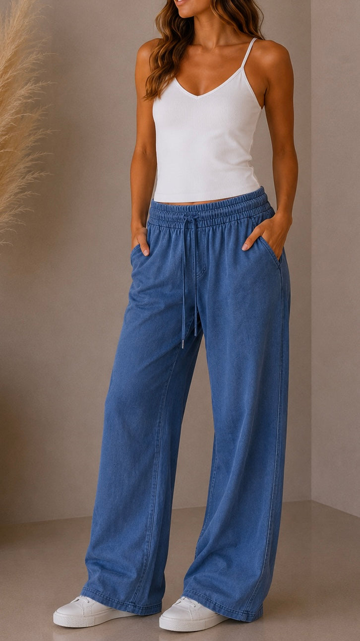 Pantalone Simil Jeans Dark Blue