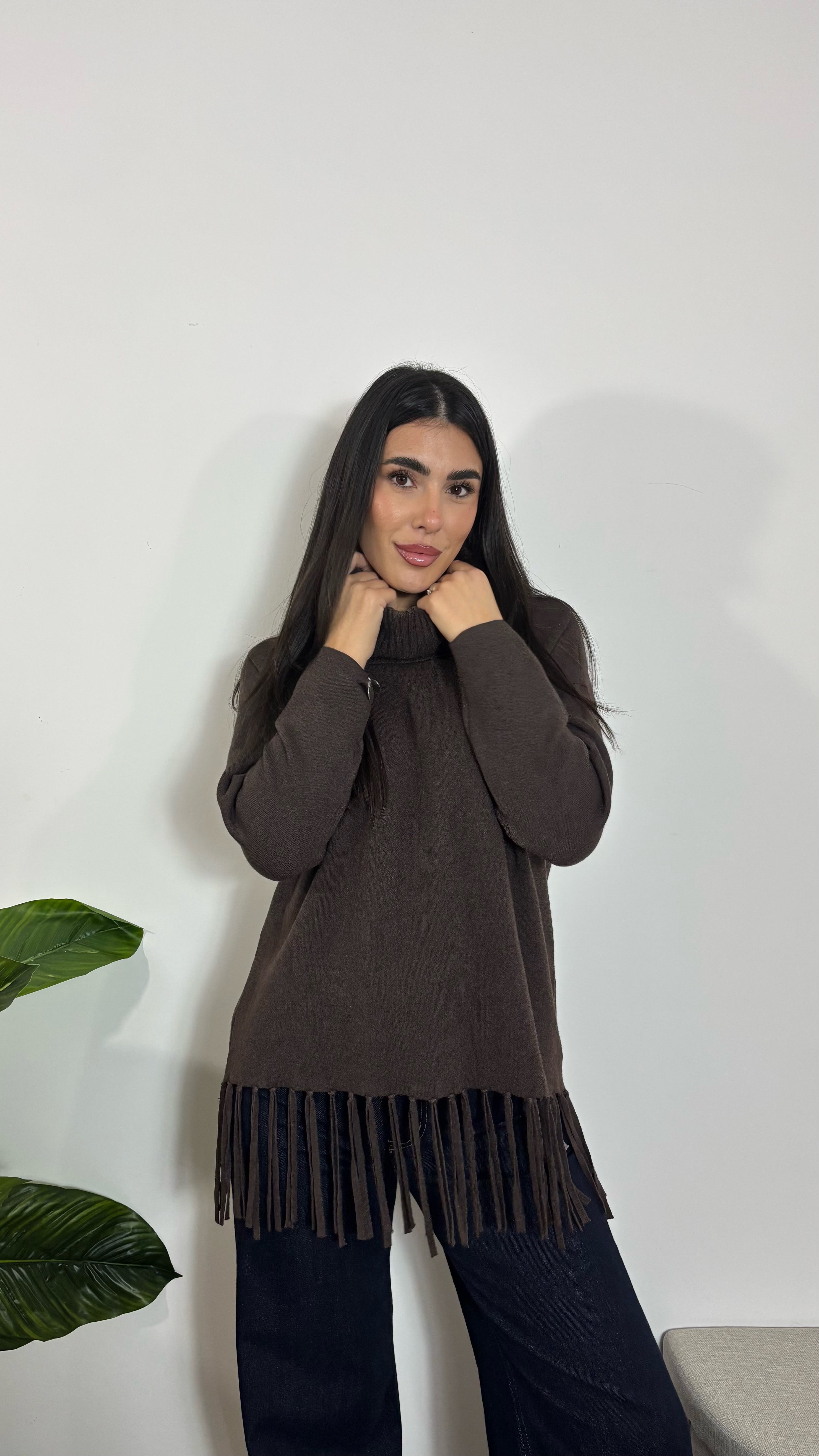 Maxi Pull Soft Fringe Choco