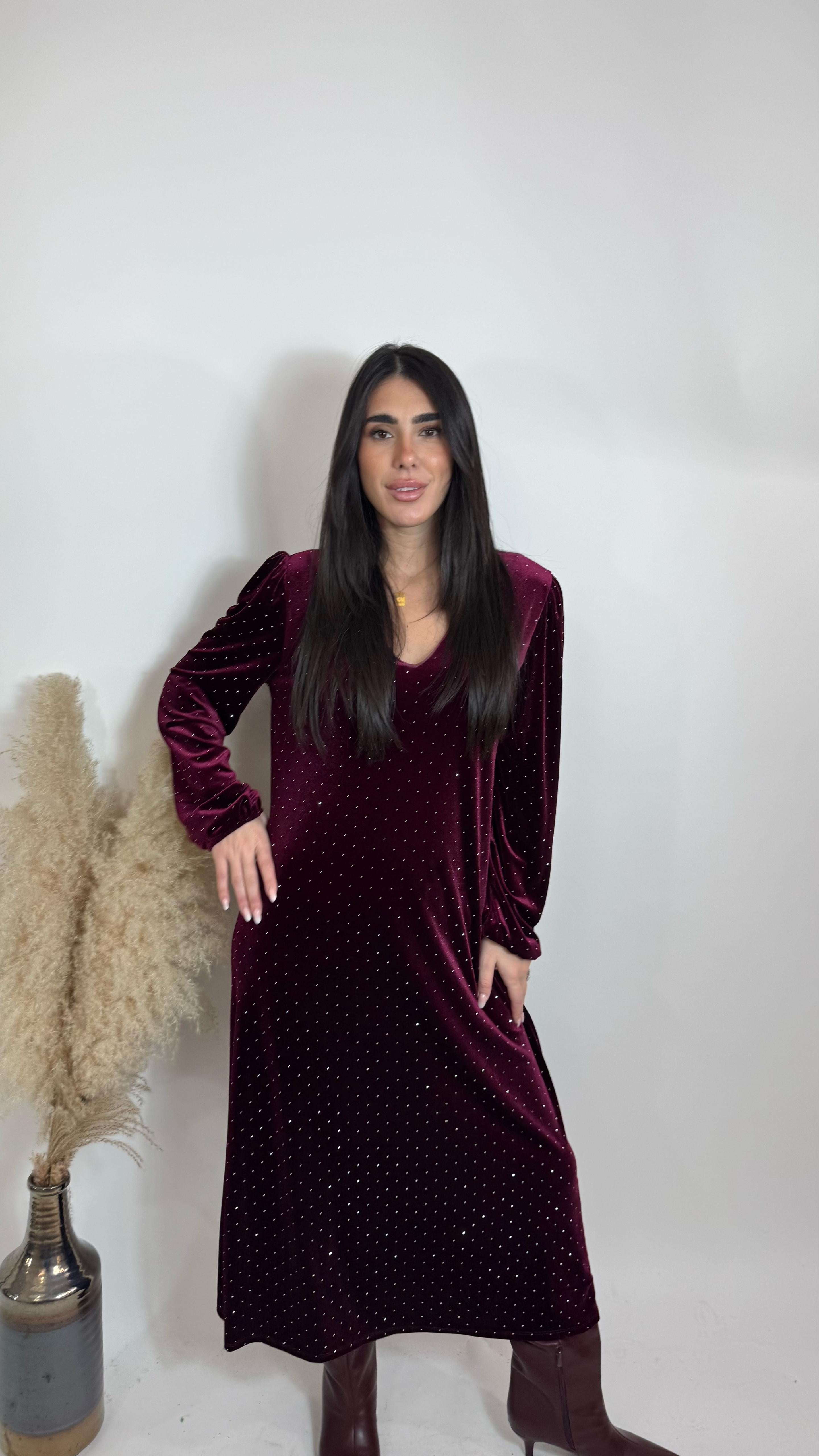 ✨Abito Velvet Sparkling Burgundy