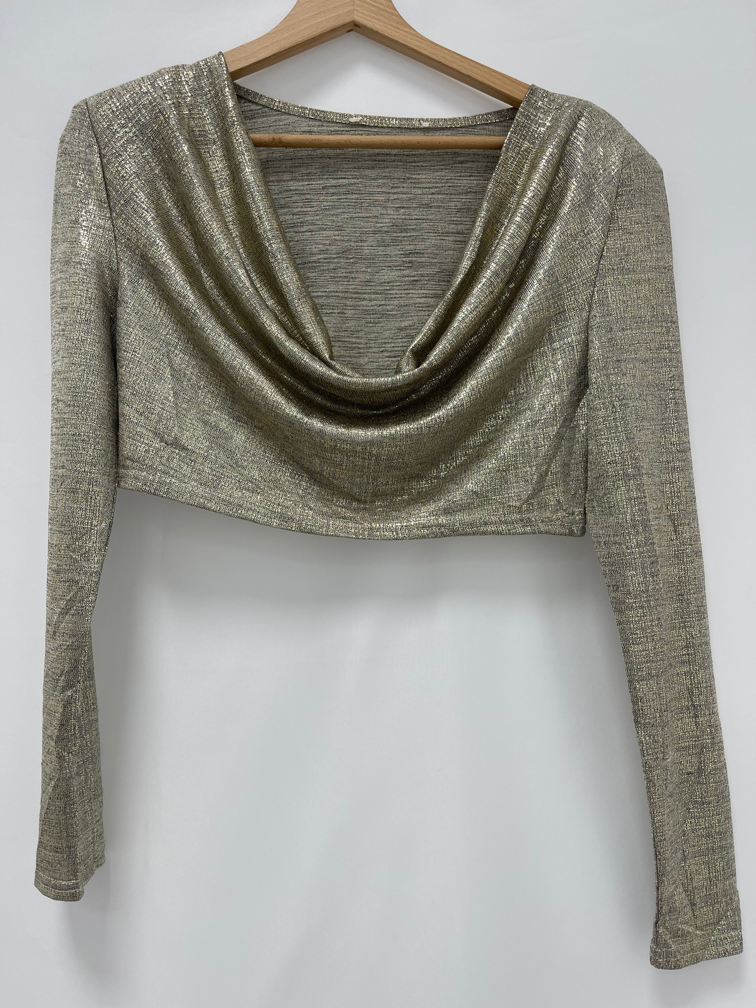 Top Scollo Cascata Satin Gold