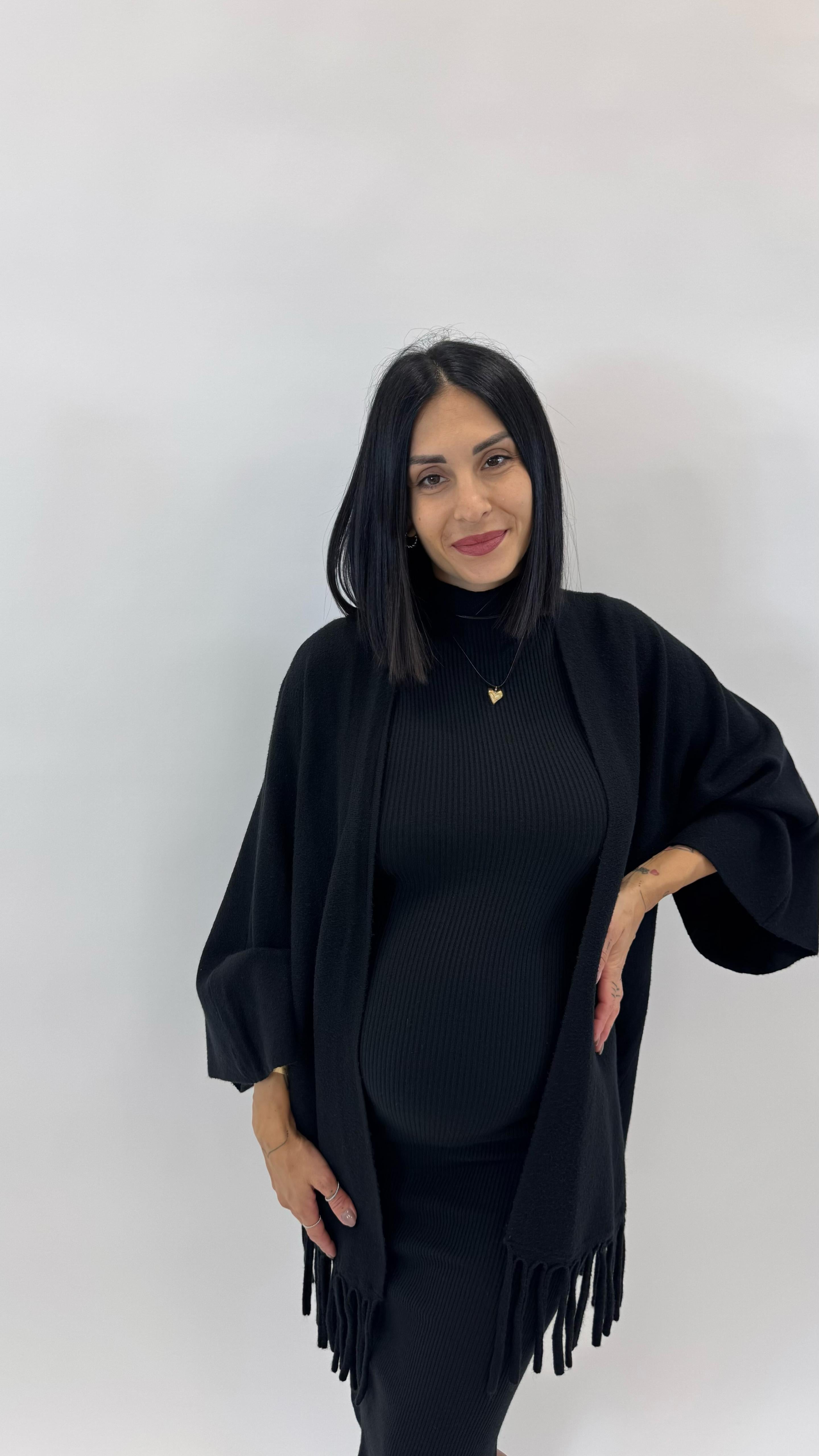 Cardigan Manica Campana Nero