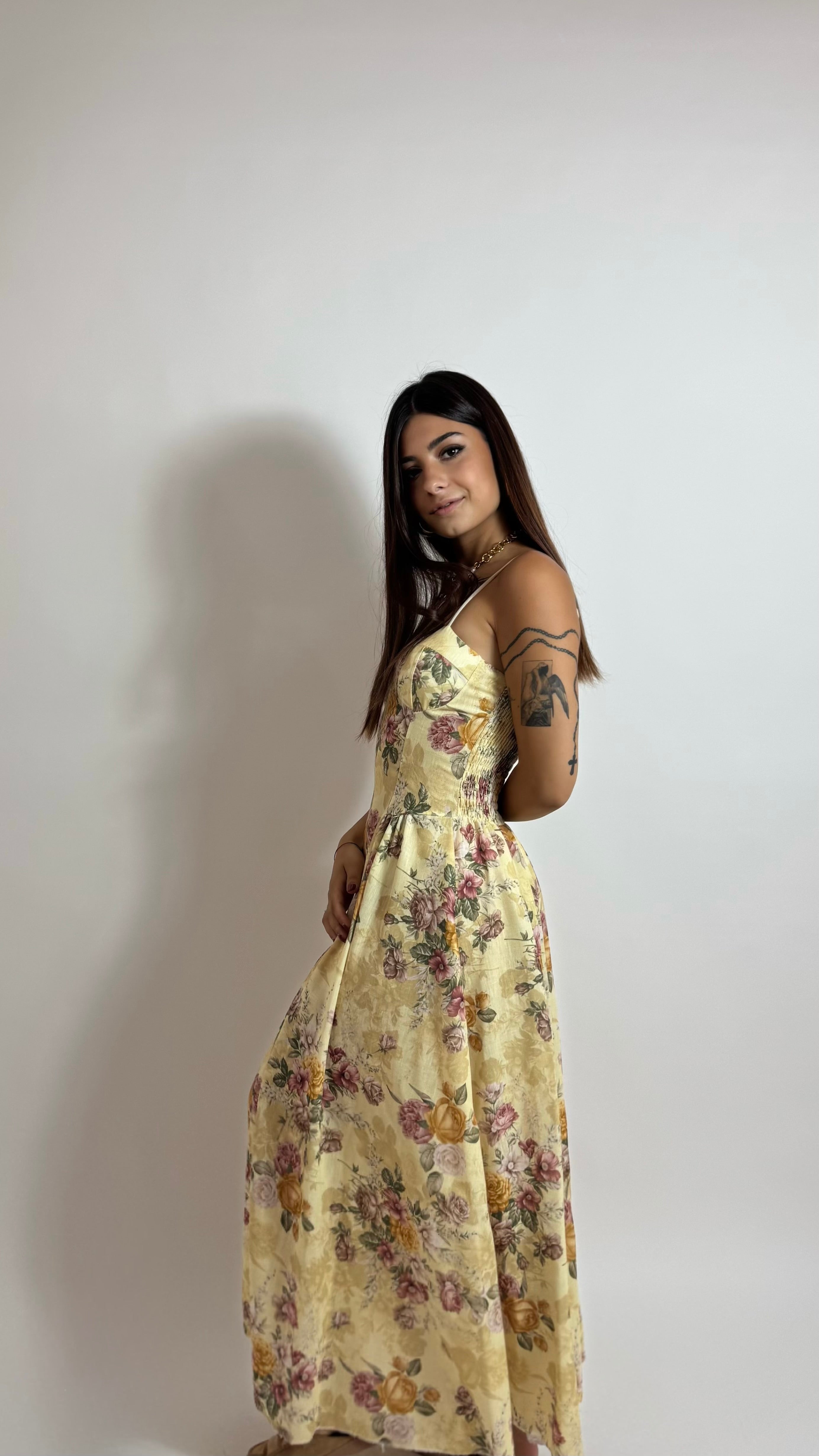 Abito Midi Garden Yellow