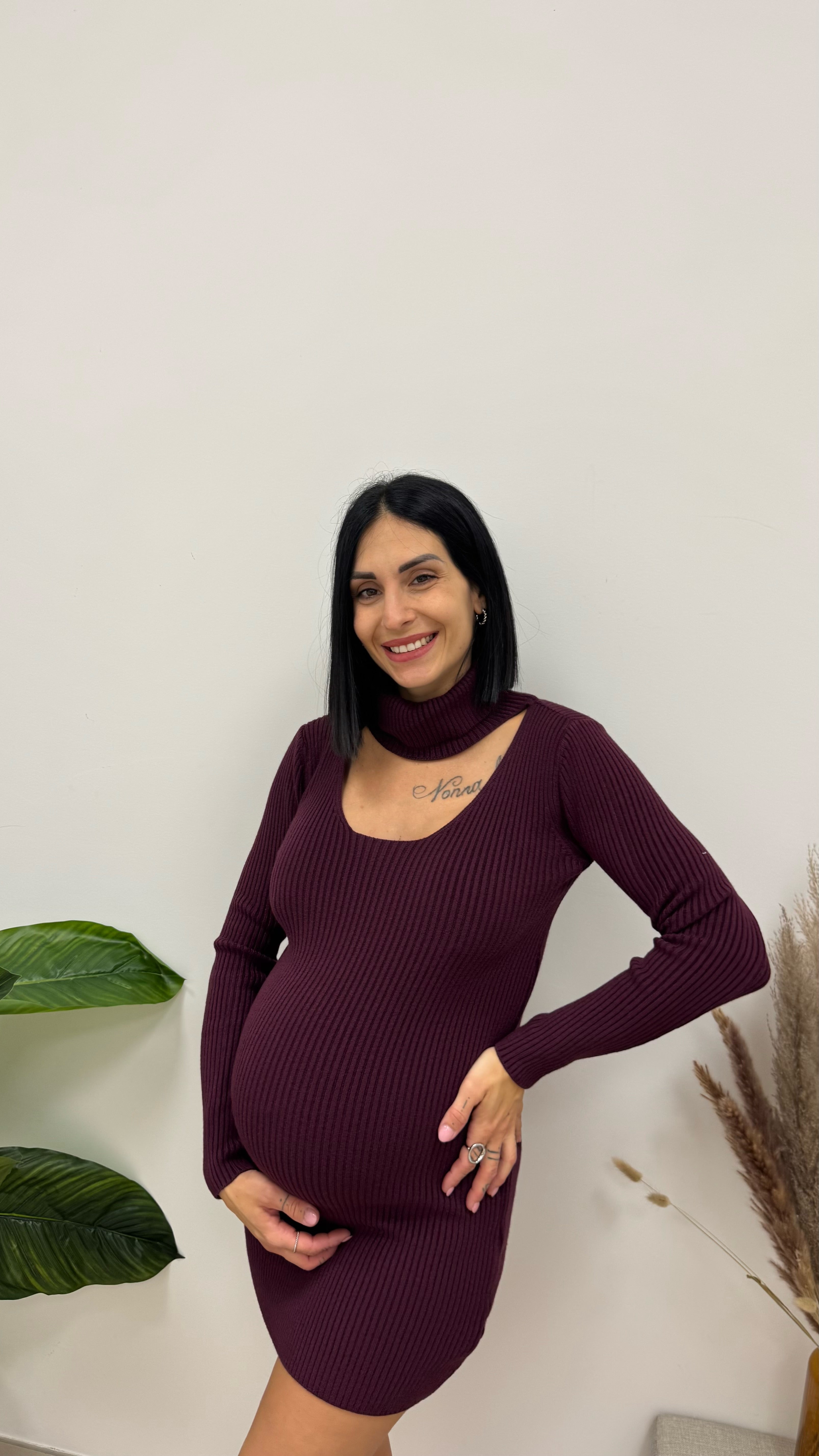 Abito Chocker Touch Burgundy