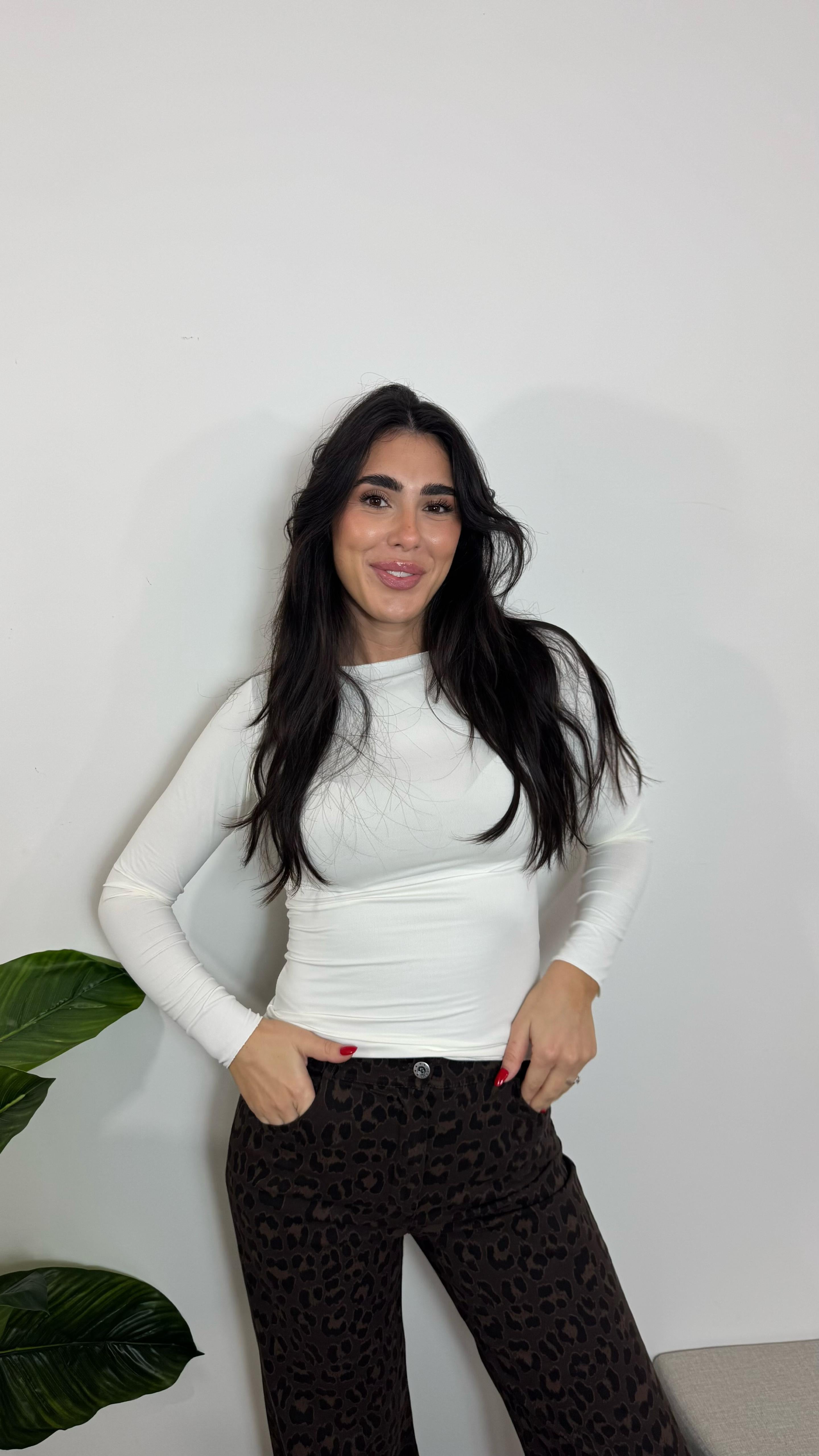 Maglia Basic Lycra Girocollo Bianca