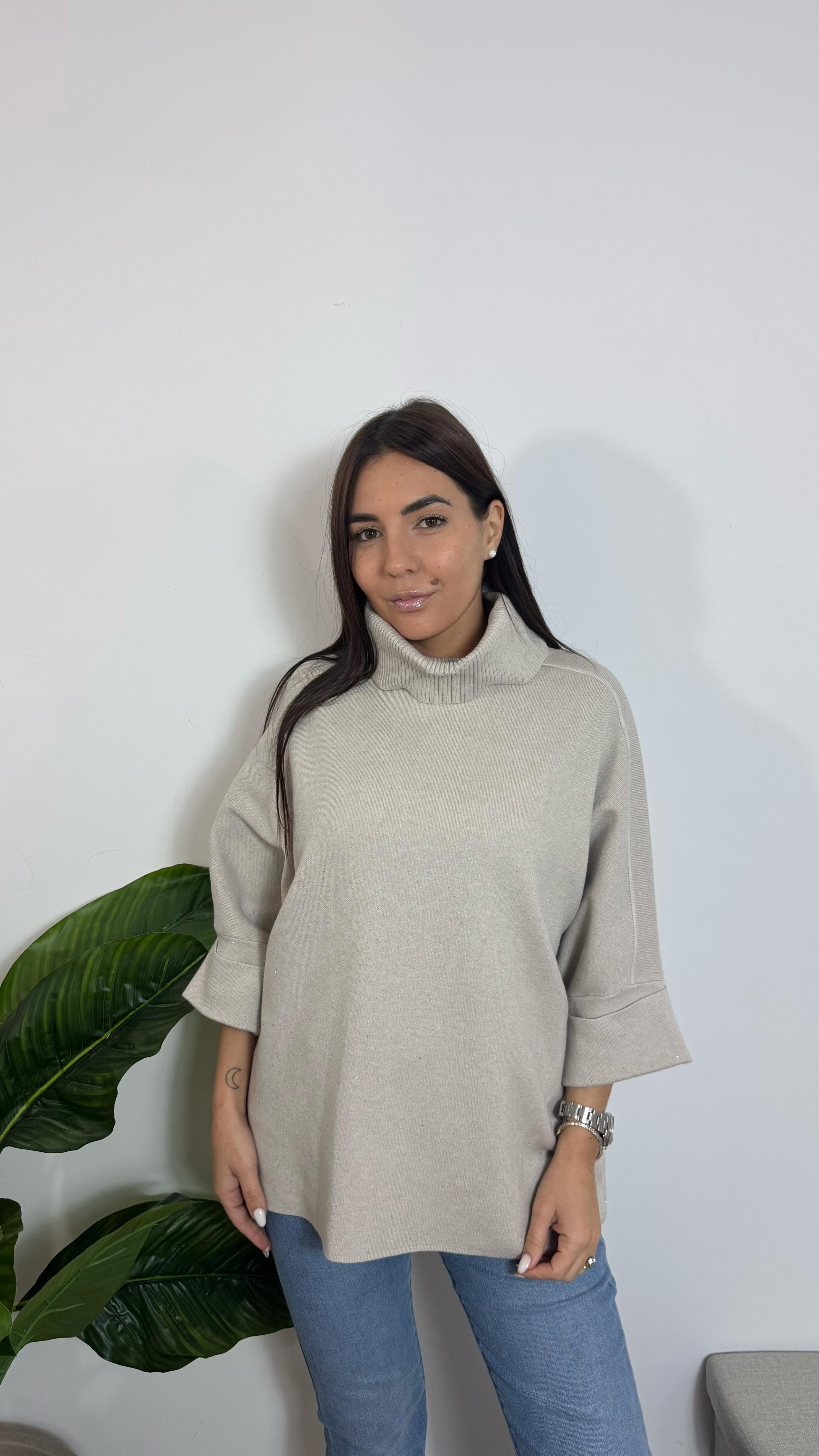 Pull Oversize Punti Luce Nude