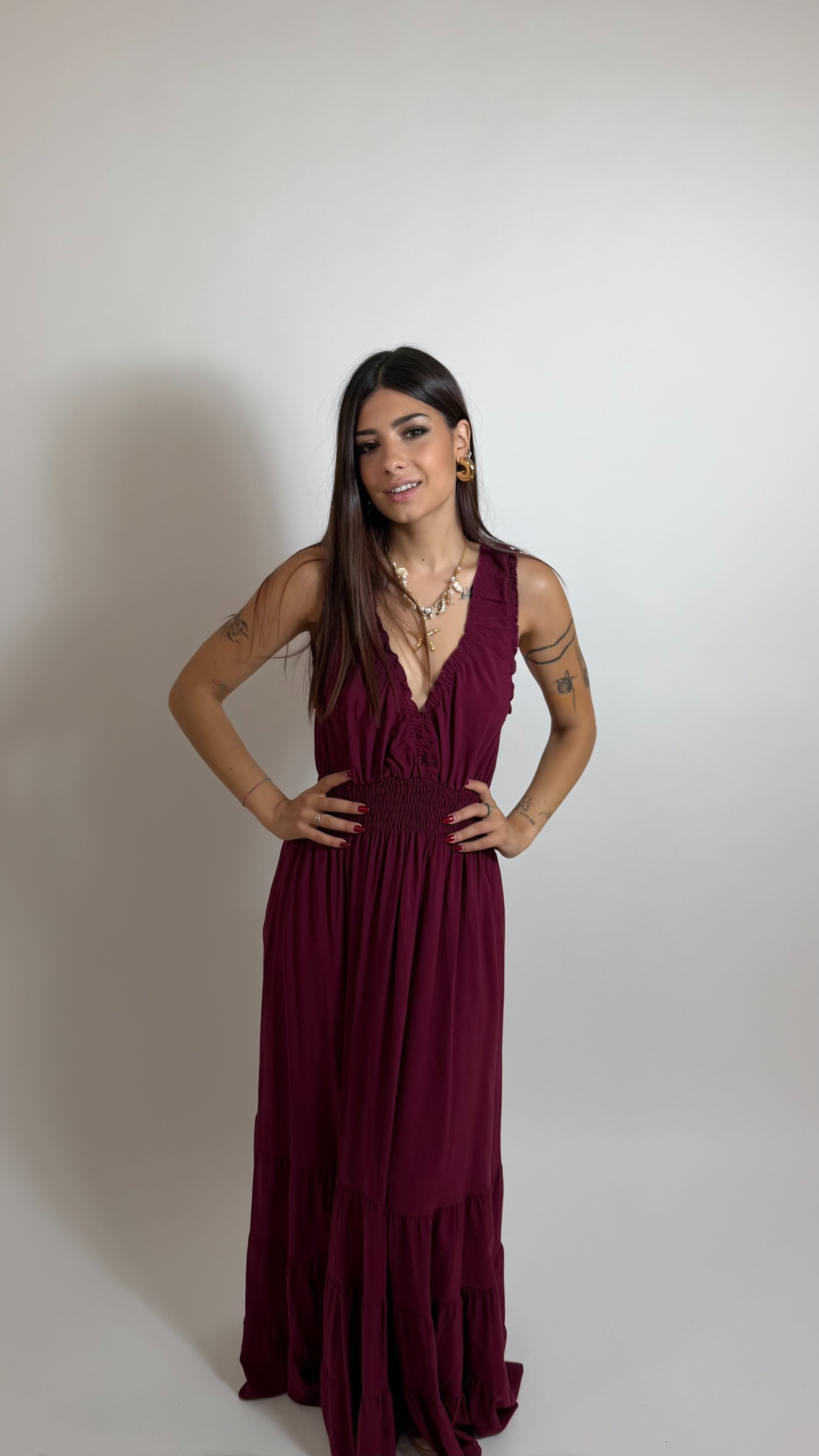 Abito Romance Bordeaux