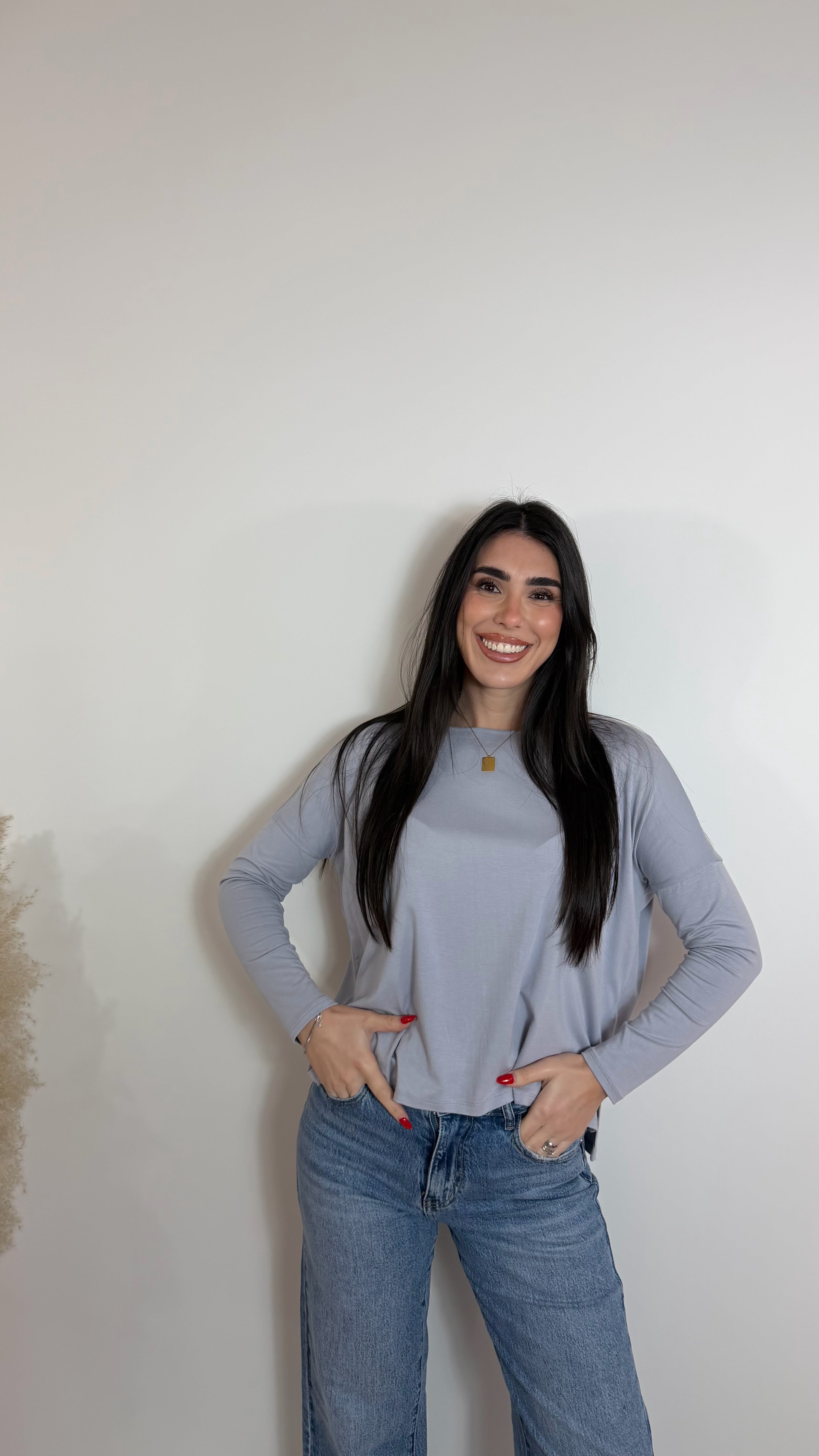 Maglia Kim Oversize Grigio Perla