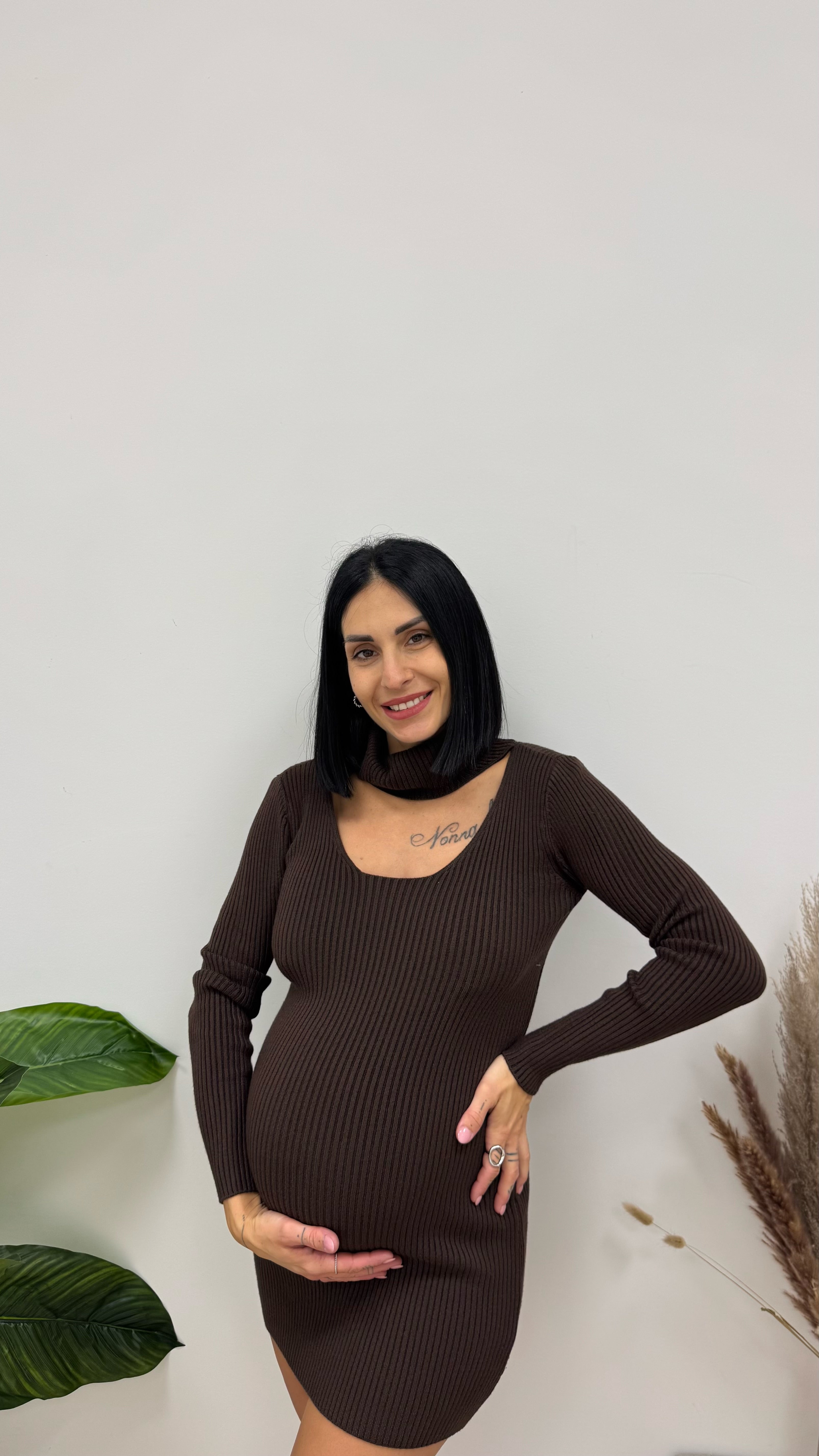 Abito Chocker Touch Choco