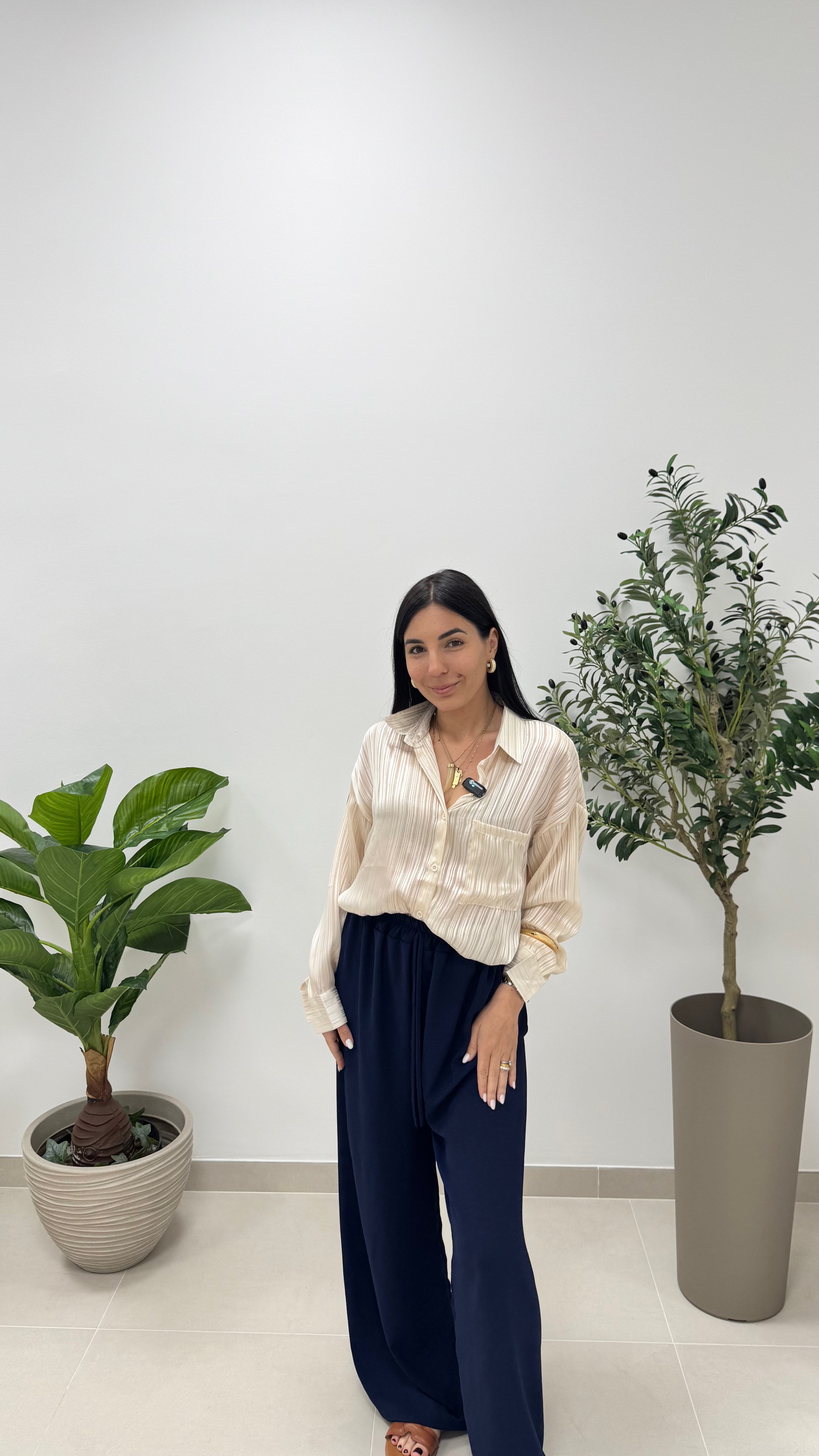 Camicia trasparenze nocciola