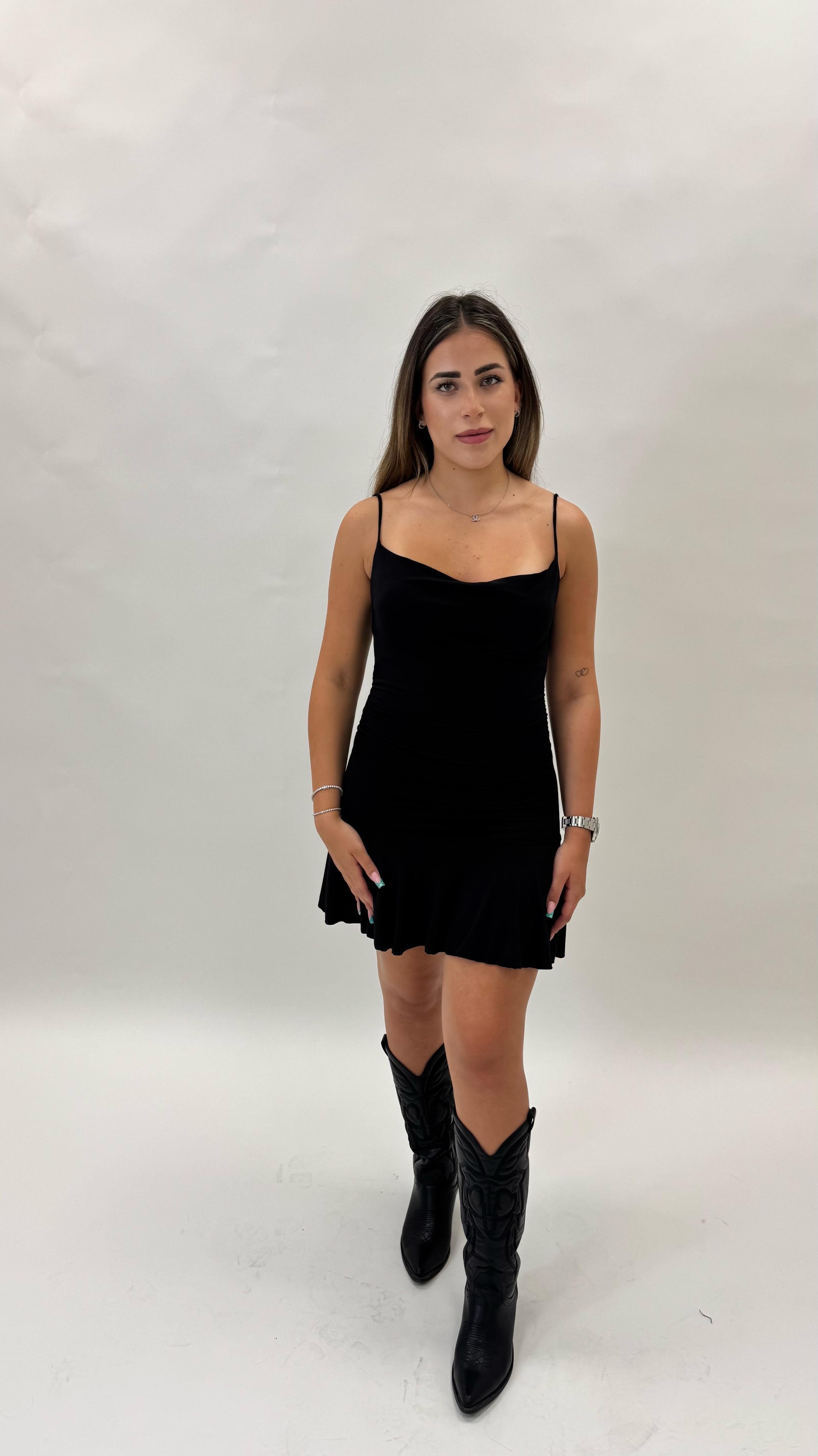 Minidress Lycra Stretch Nero