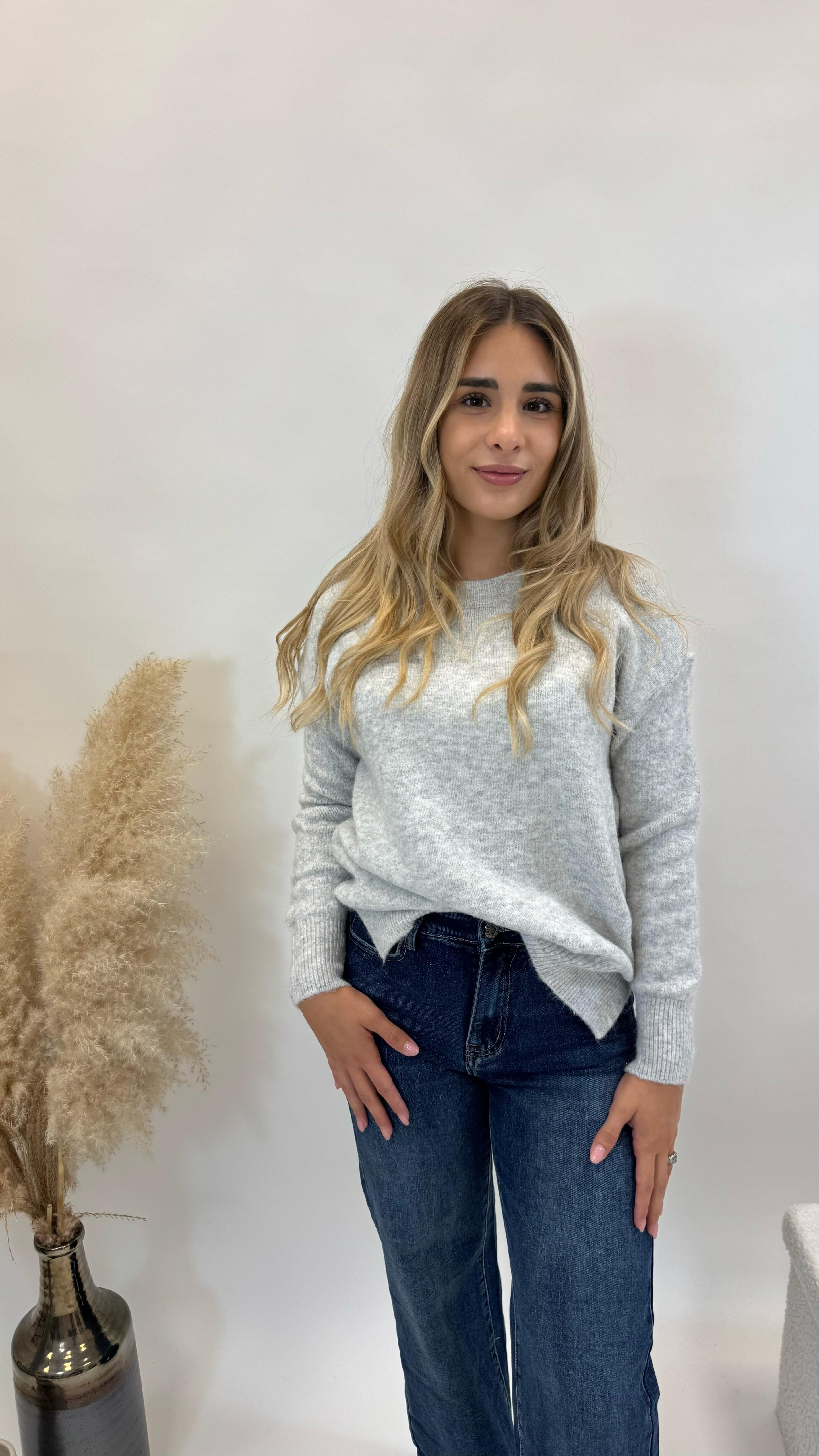 Pull Misto Mohair Grigio Perla