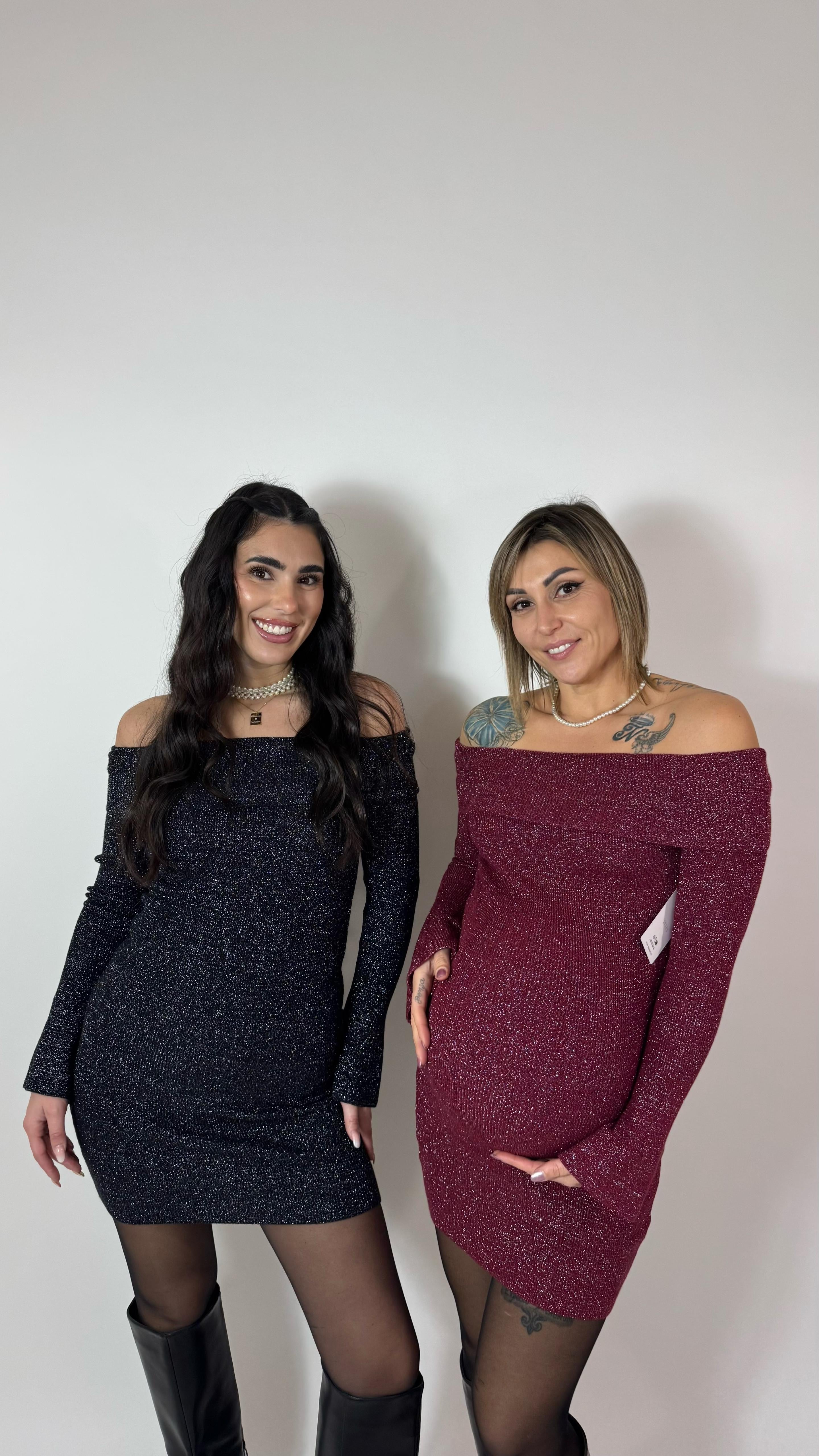 Minidress Shiffer Lurex Burgundy