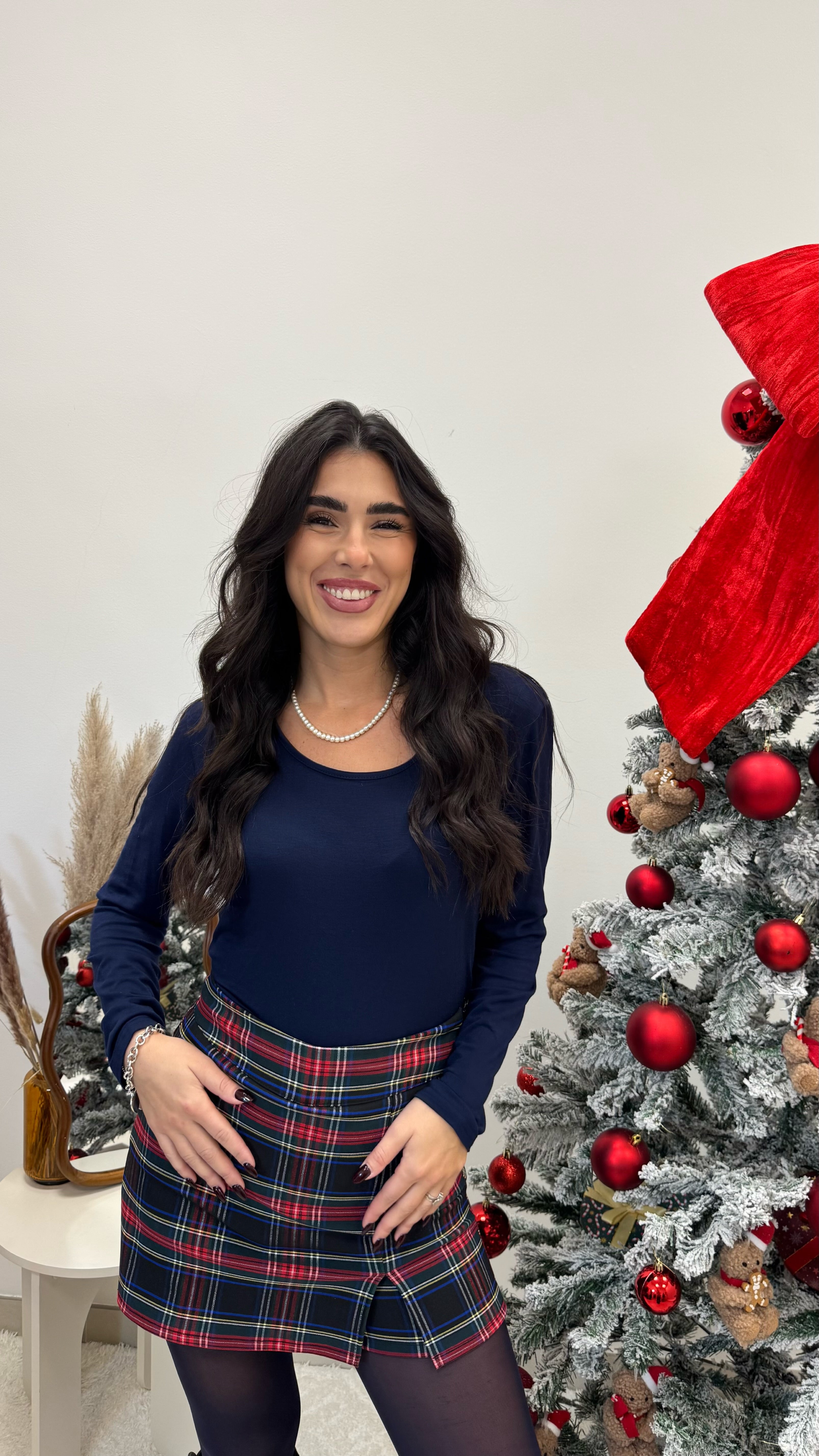 🎄Gonna Pantaloncino Tartan Blu