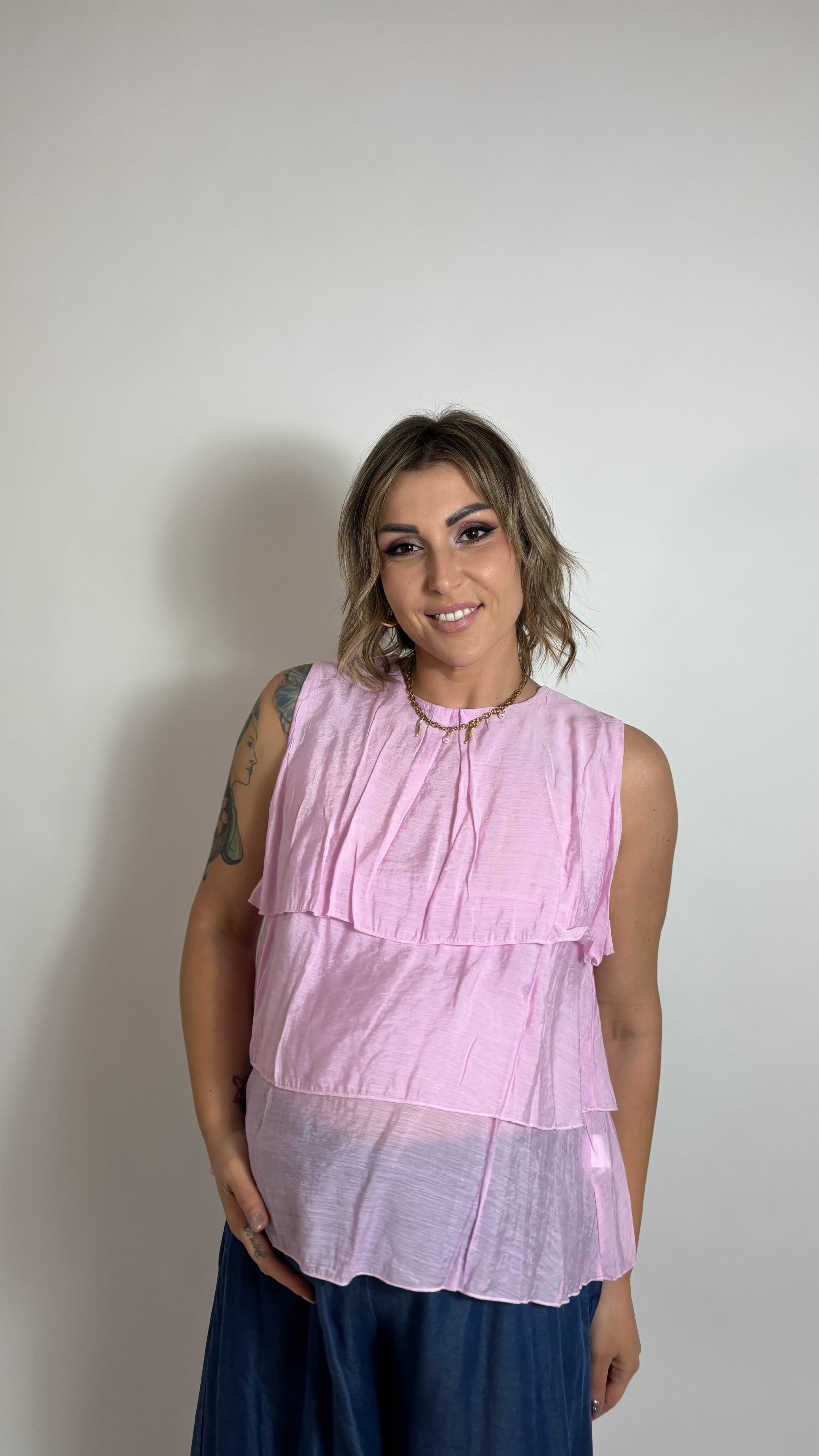 Canotta Volant Pink