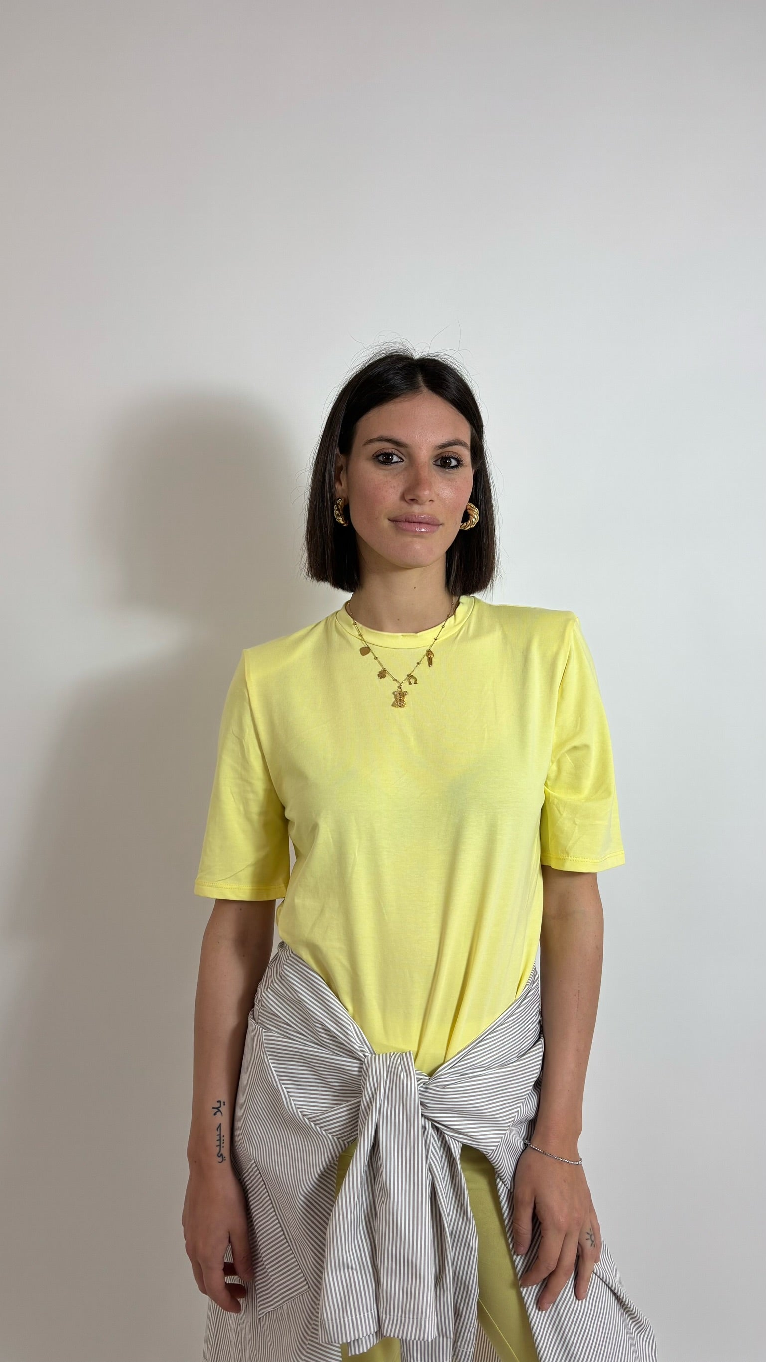 T-shirt con Spalline Light Yellow