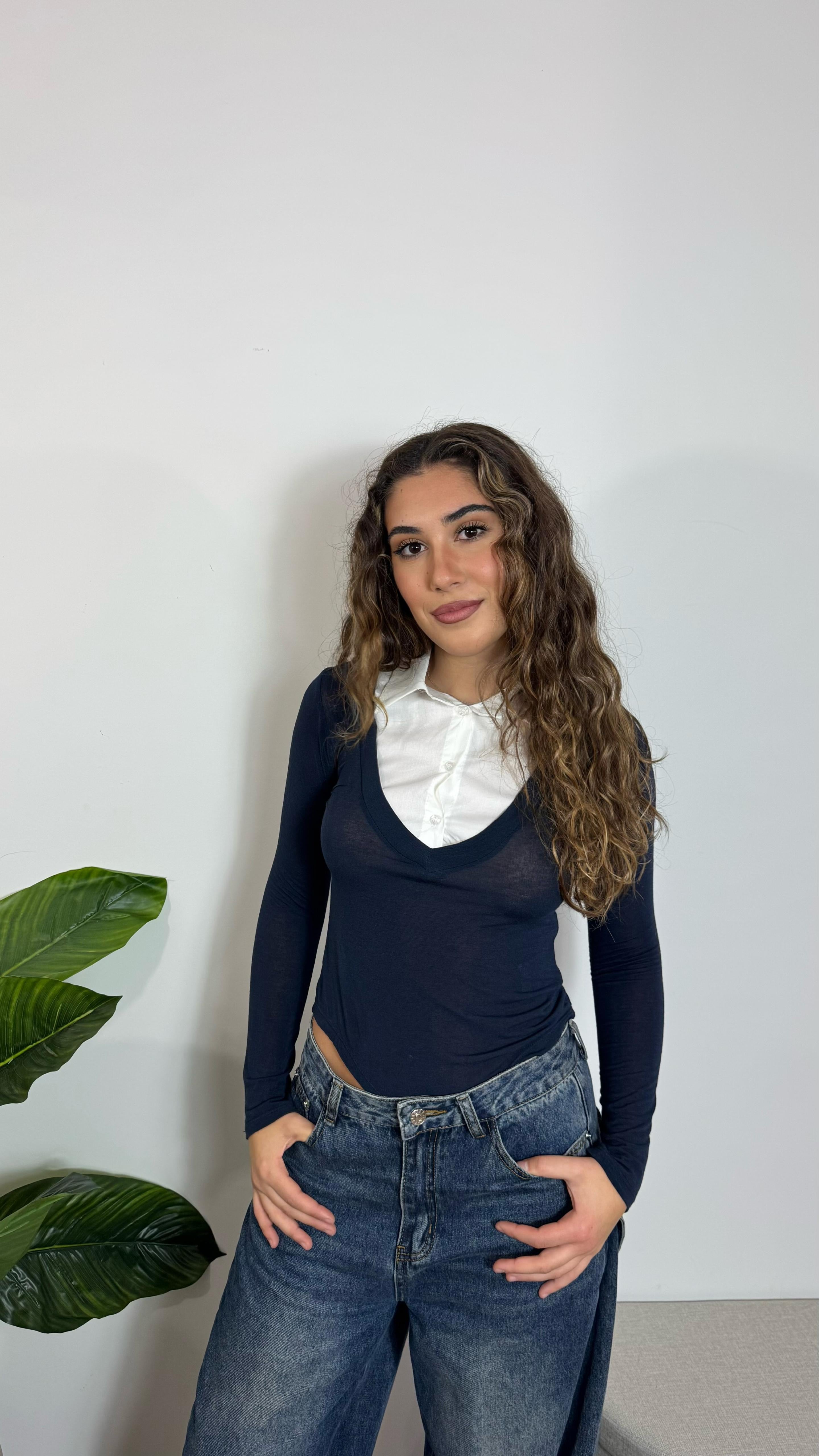 Body Cashmere Colletto Blu Notte