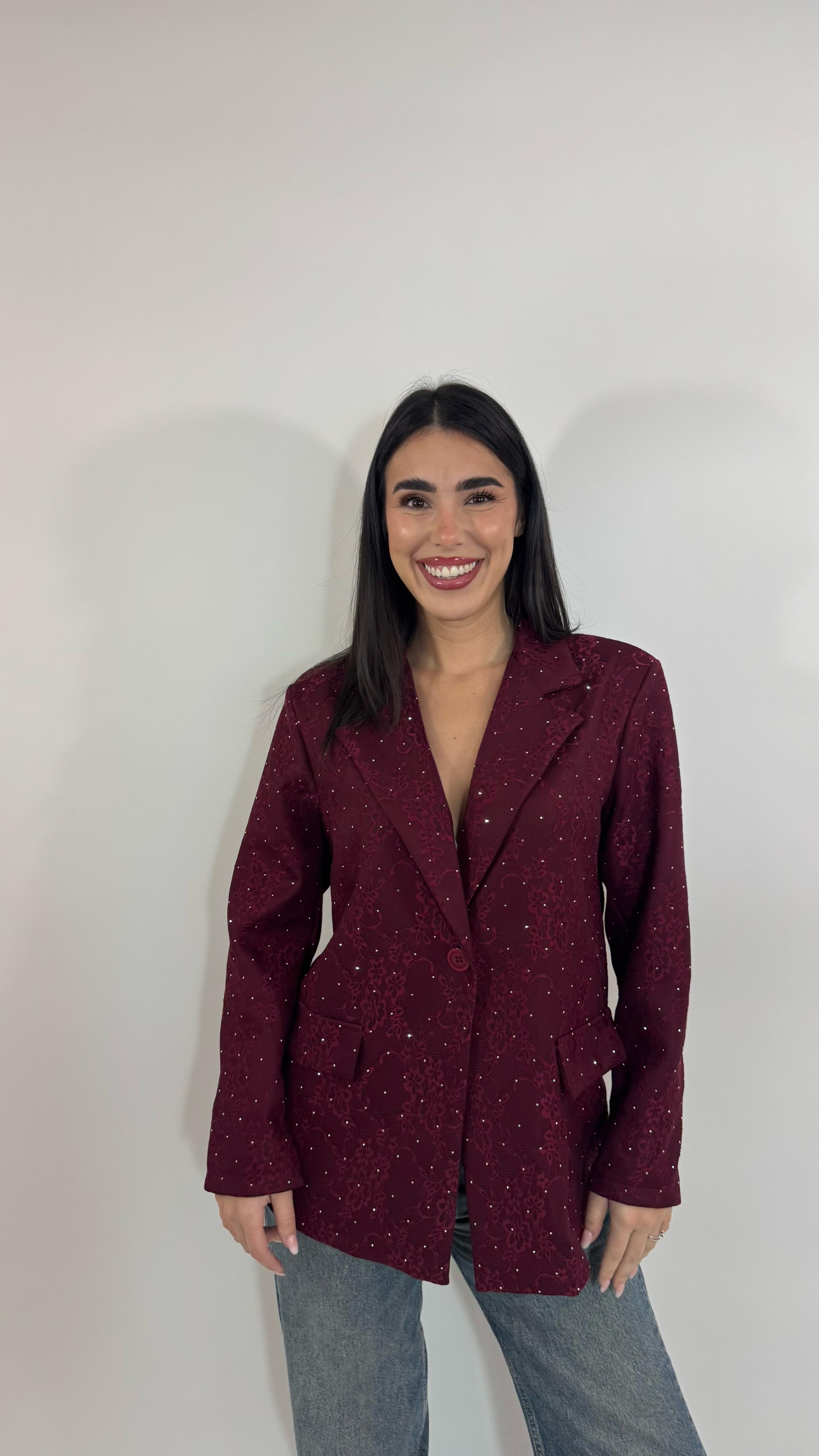 🥂Giacca Lace Sparkling Burgundy