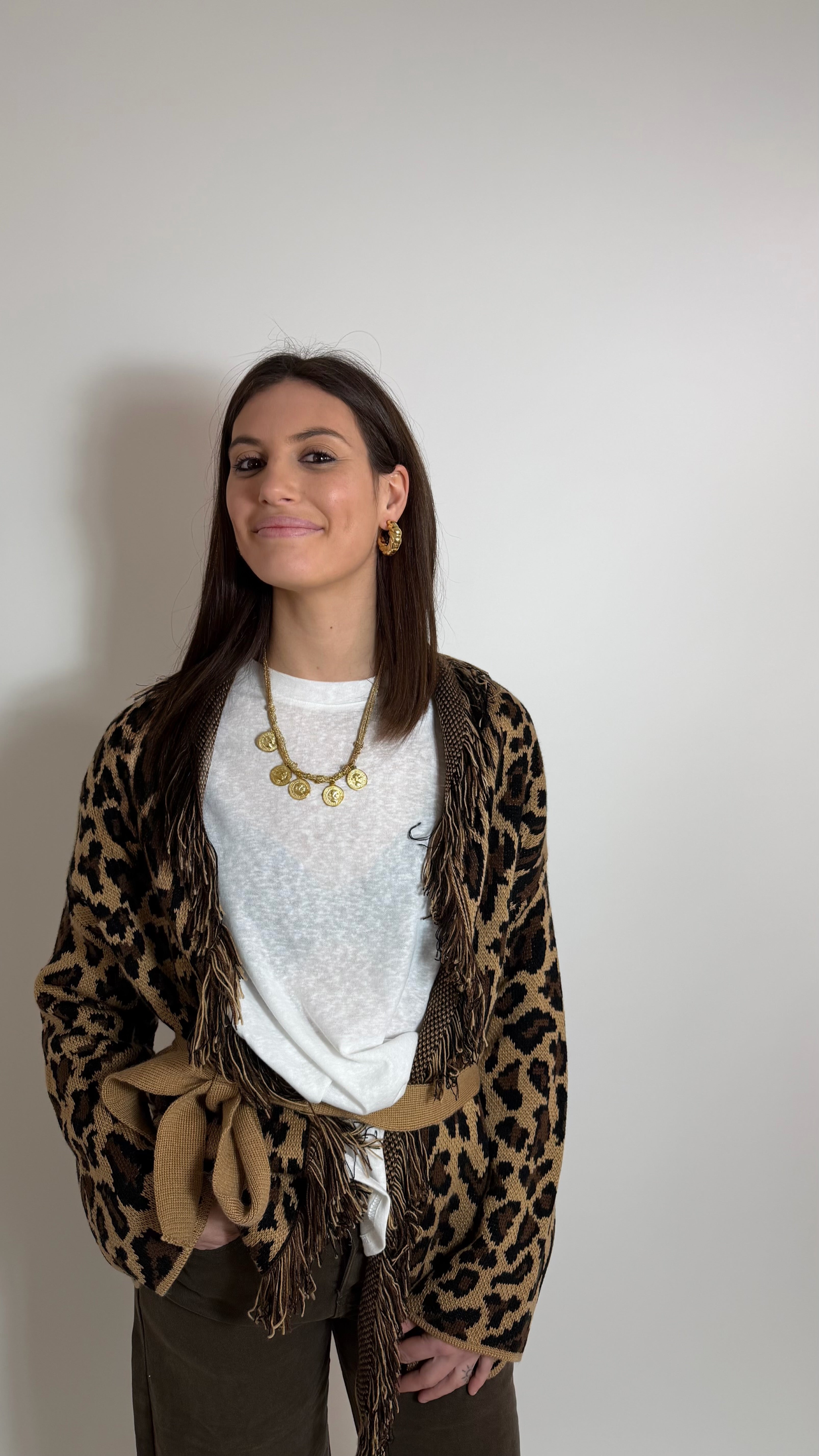 Cardigan Etnico Leopard