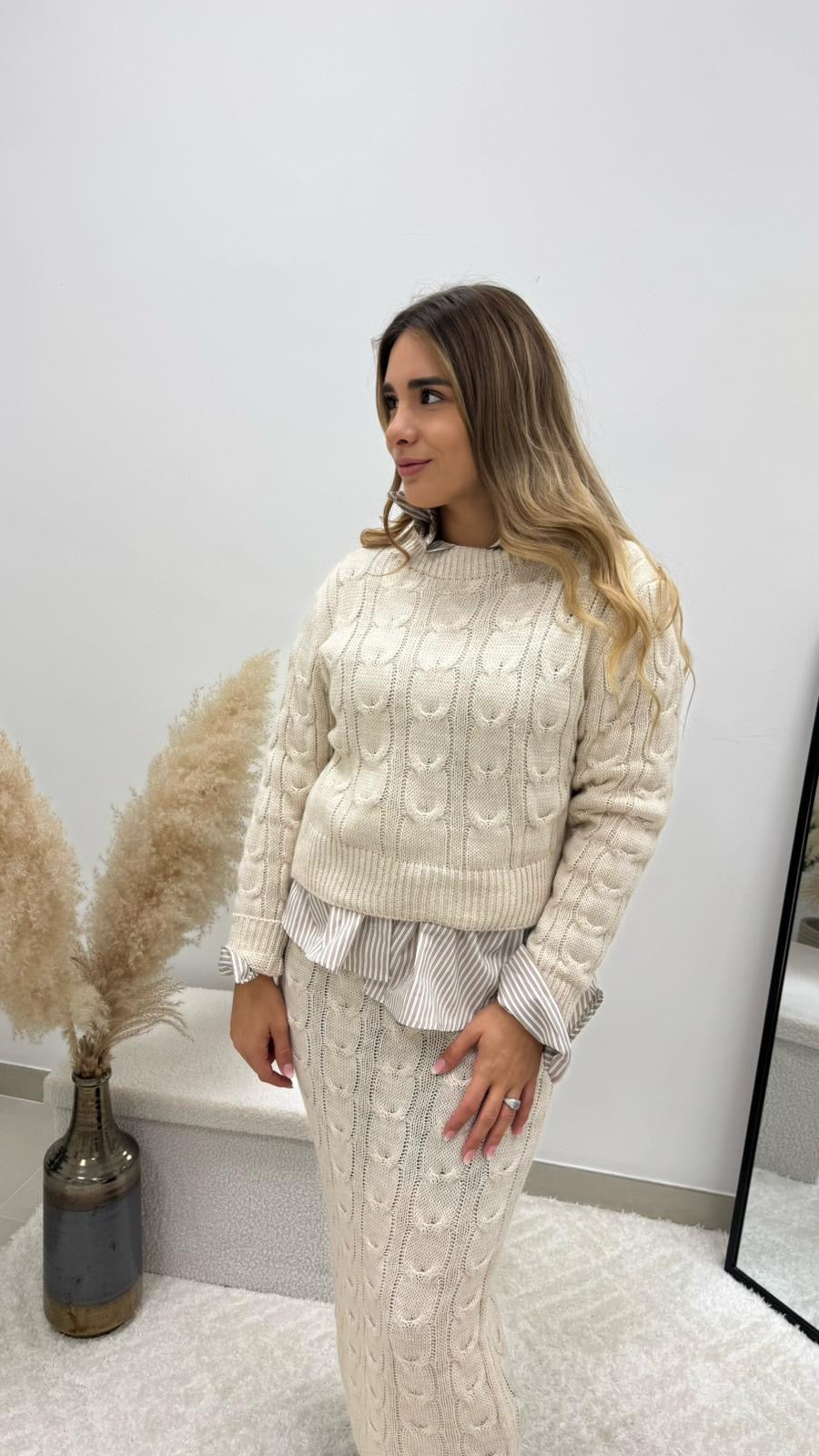 Set Pull e Longuette Treccia Burro