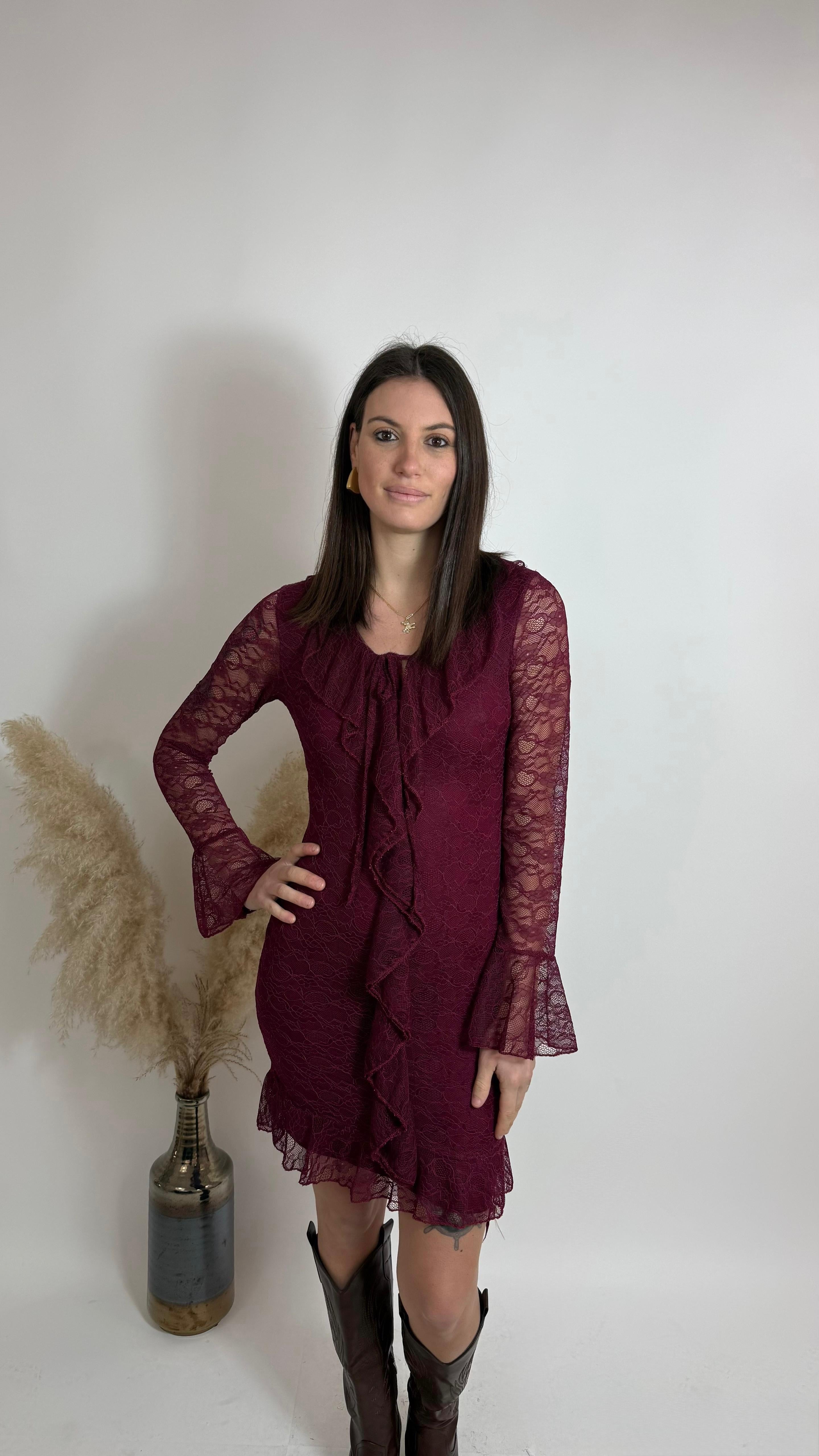 Minidress Lace Romance Burgundy