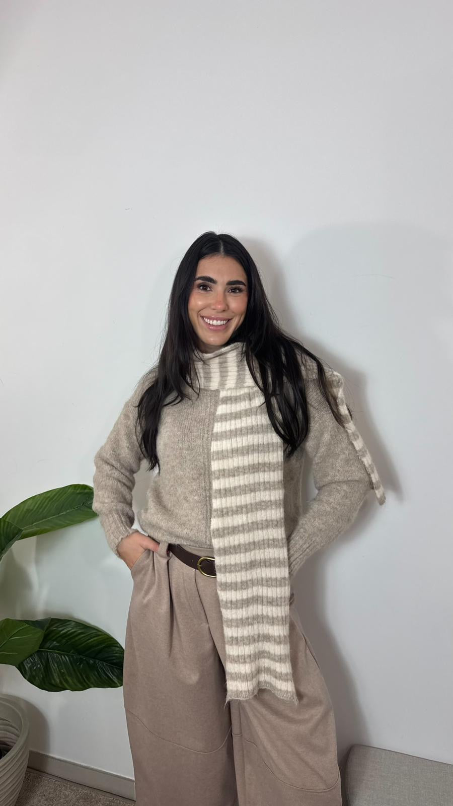 Pull Cozy Scarf Tortora