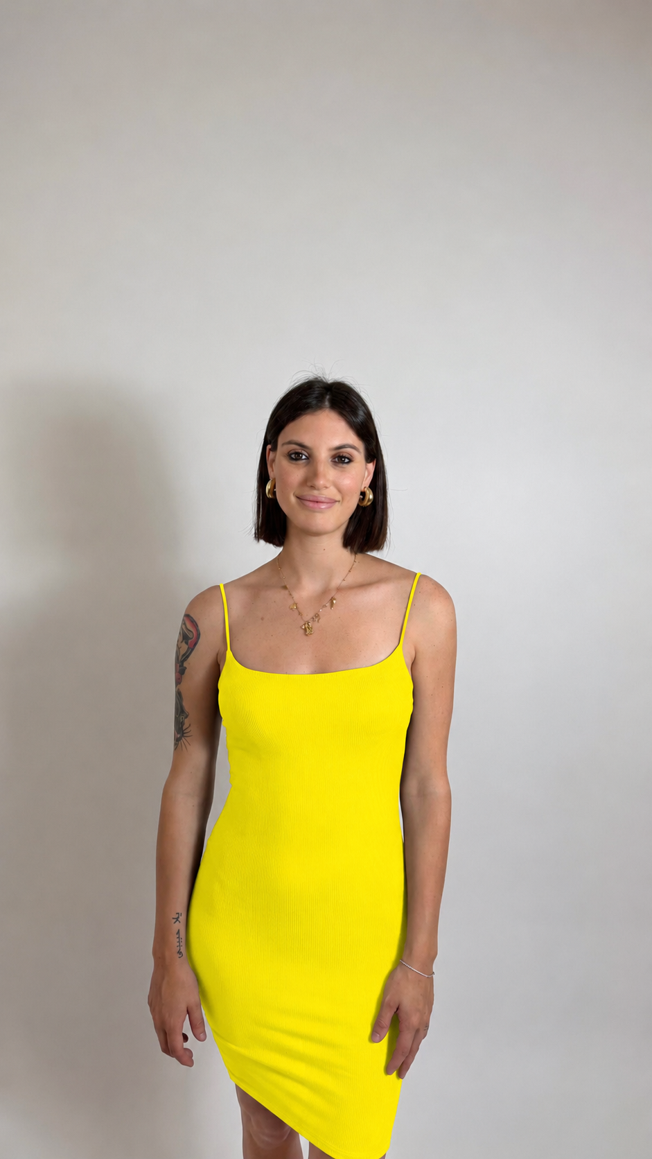 Mini Abito Basic Giallo