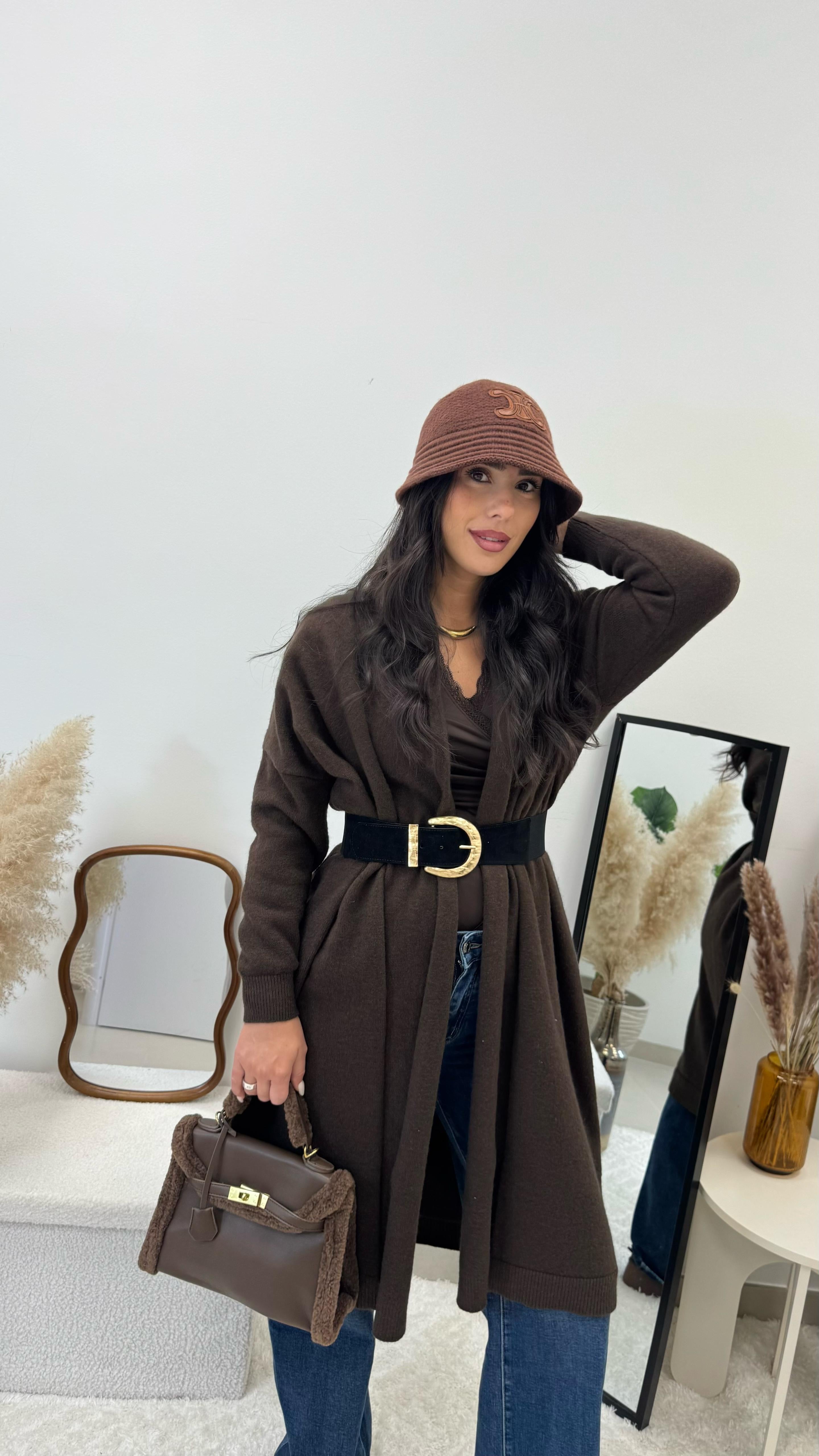 Cardigone Luxury con Cinta Choco