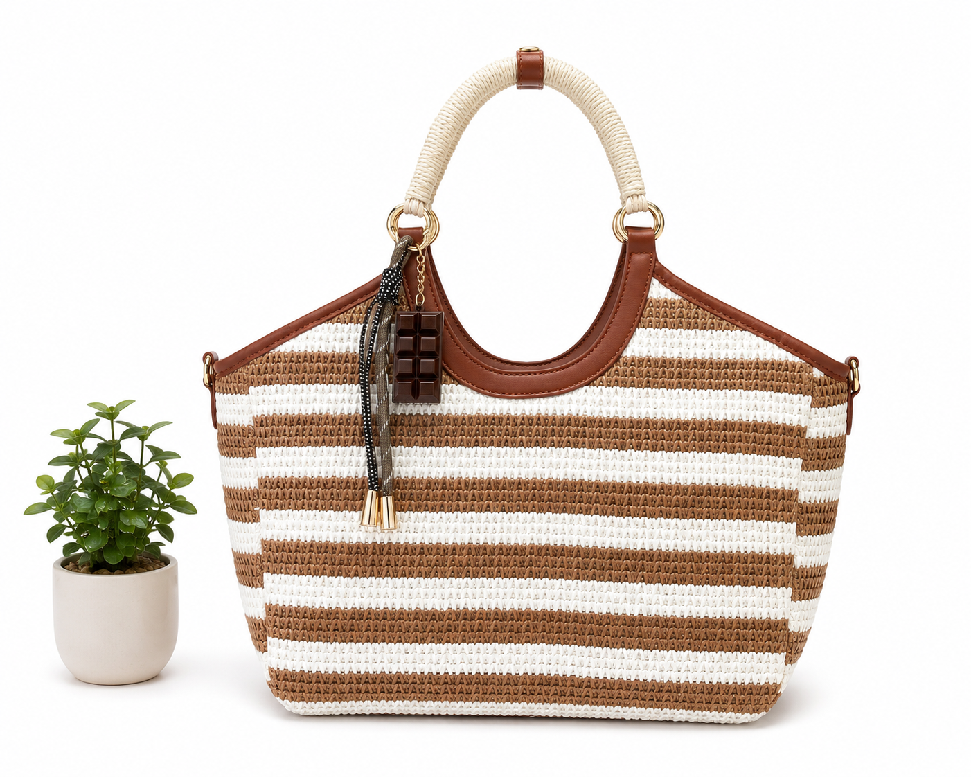 Bag Stripes Cuoio
