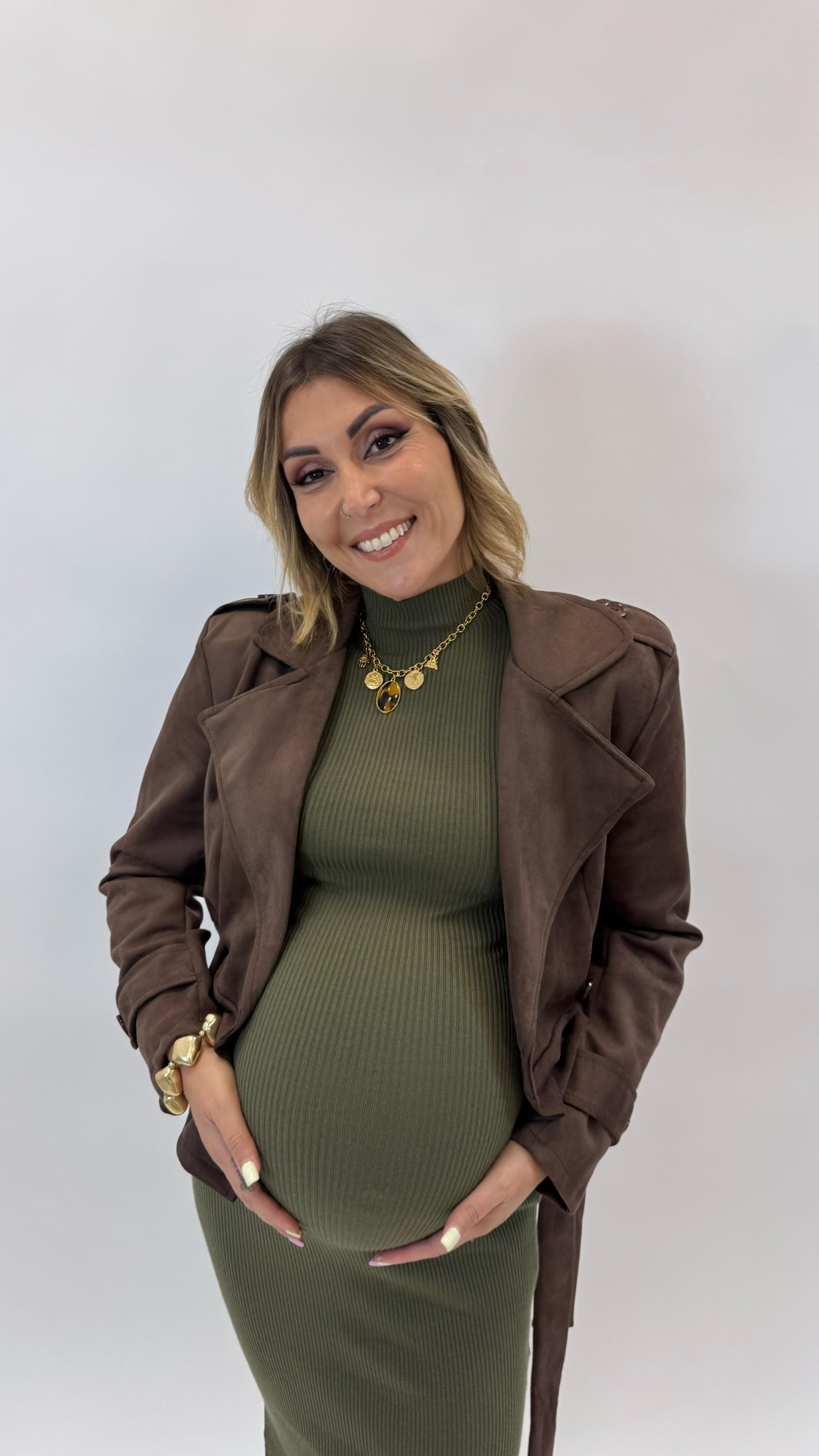 Mini Trench Eco-Suede Cacao