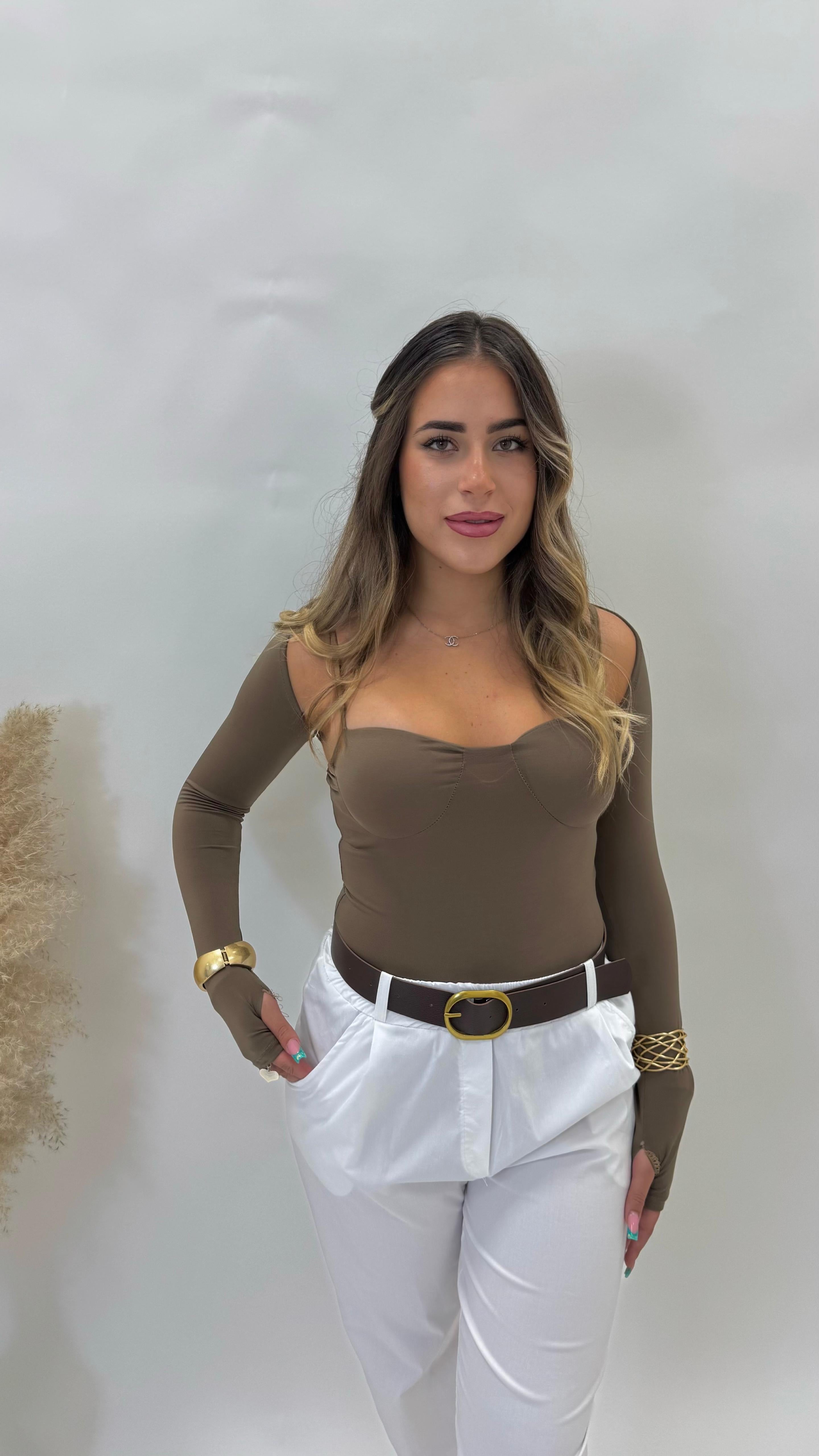 Pantalone con Cinta Bianco