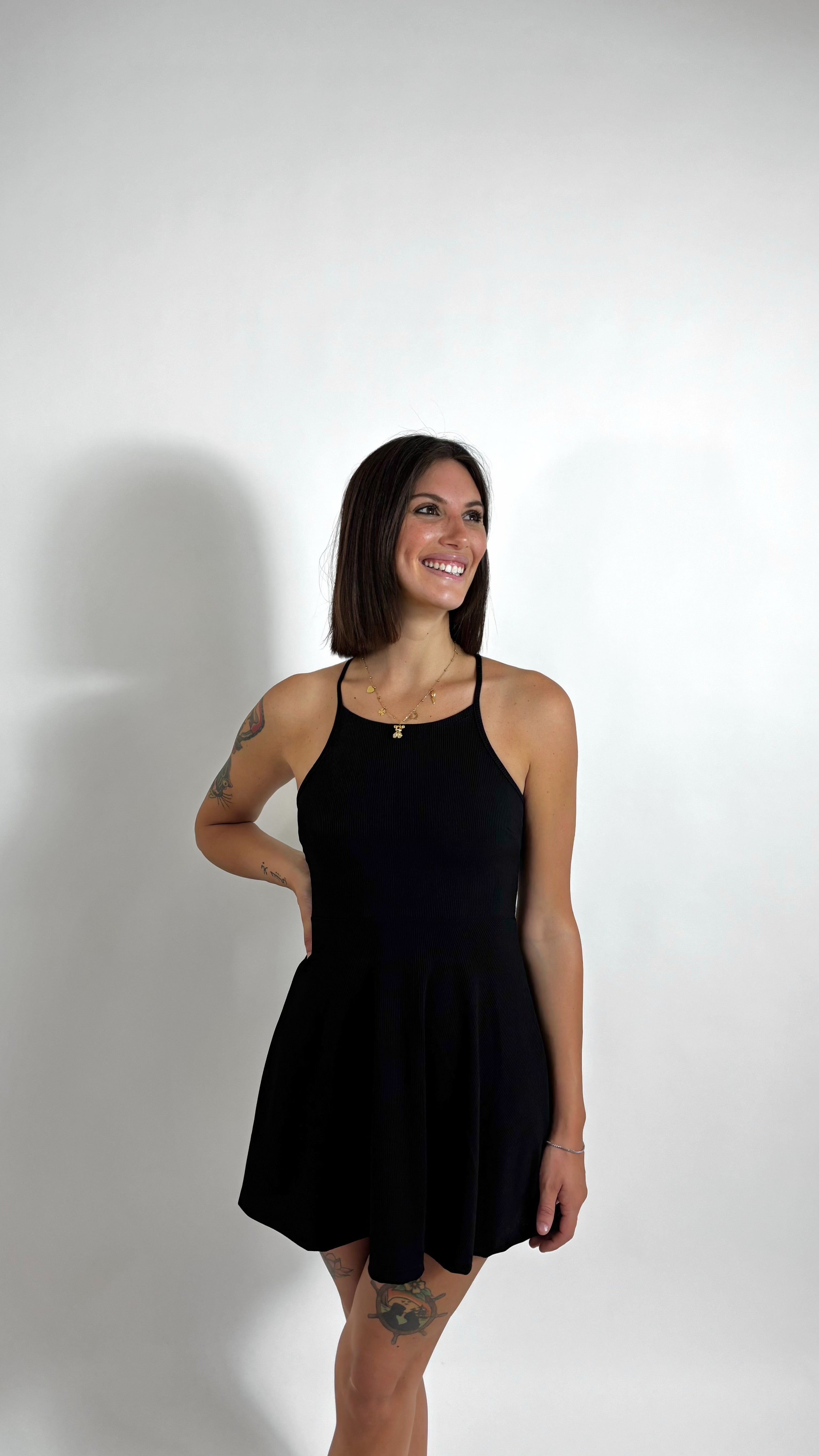 Minidress Ribbed Ruota Nero