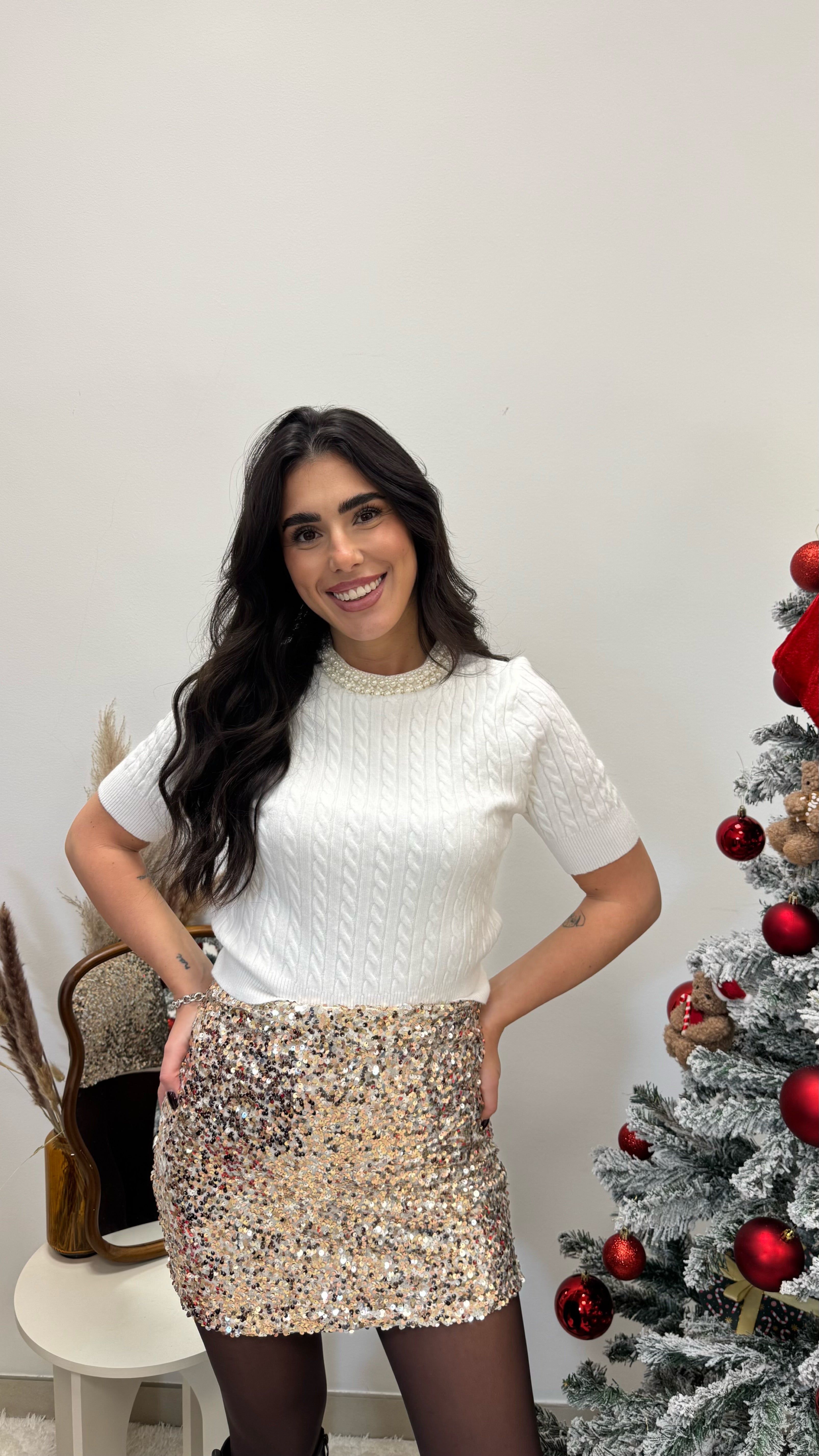 🥂Pull Trecce e girocollo Perle