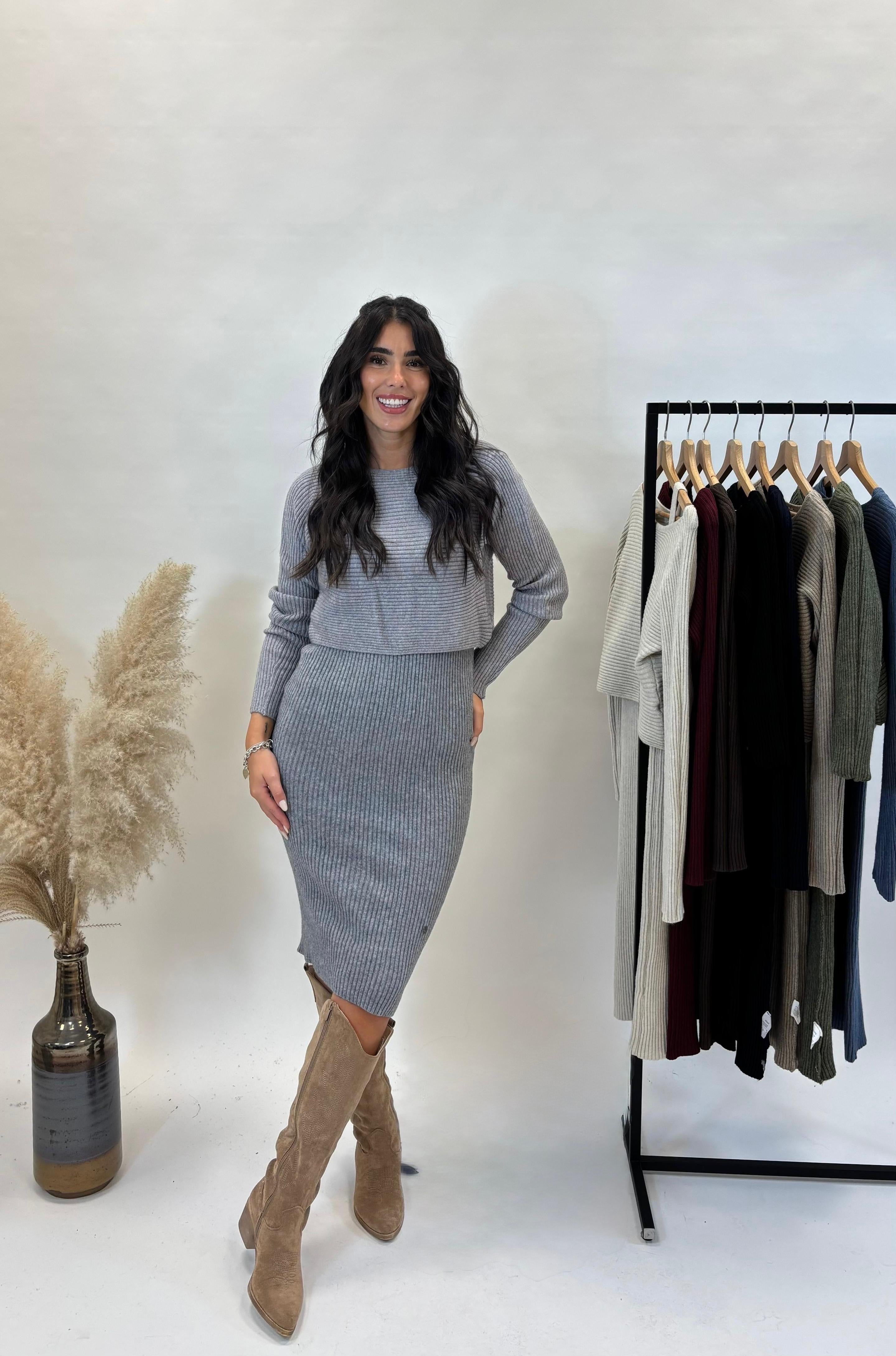 Abito Due Pezzi Grigio Perla