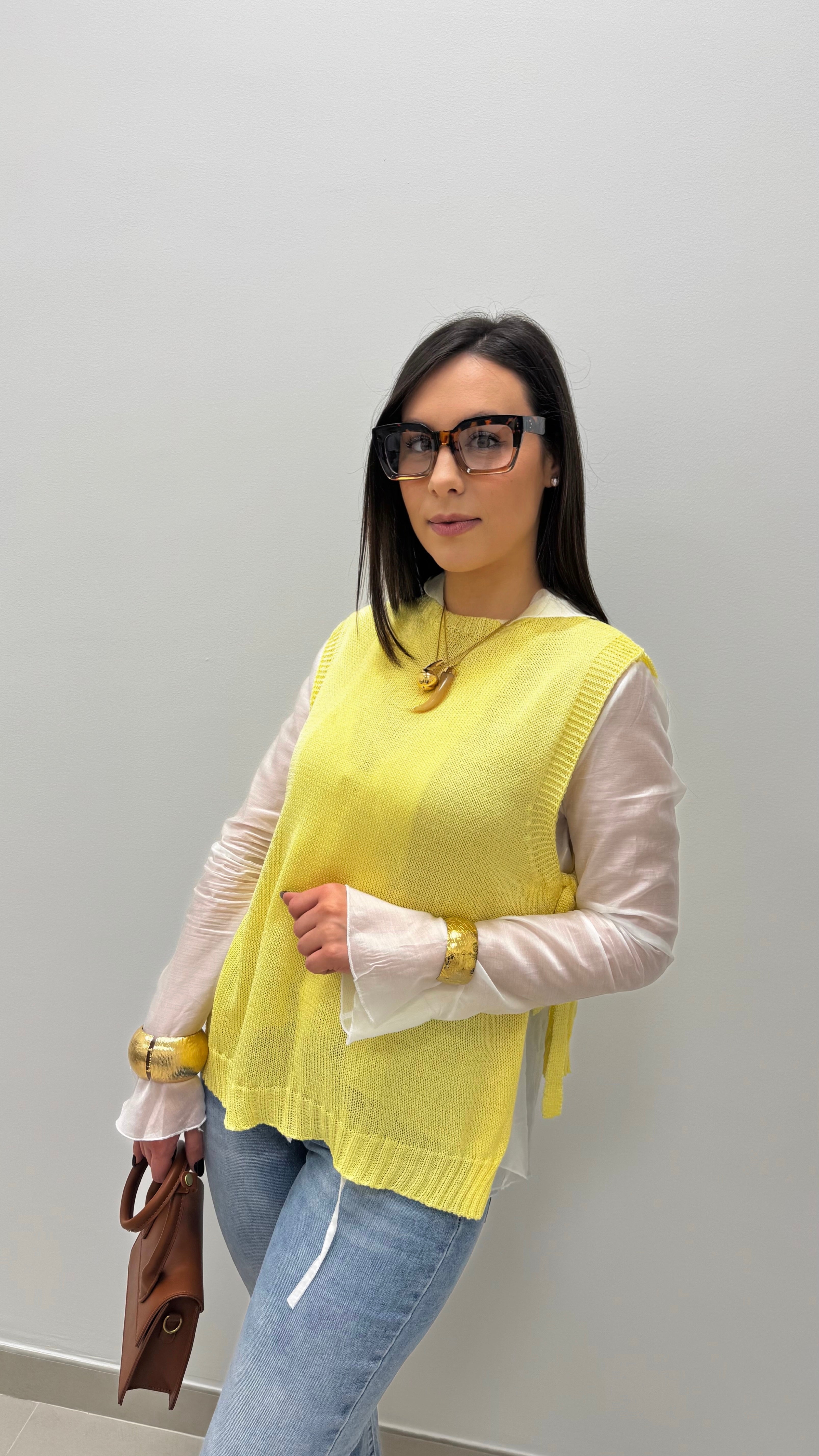Gilet in filo Giallo Soft