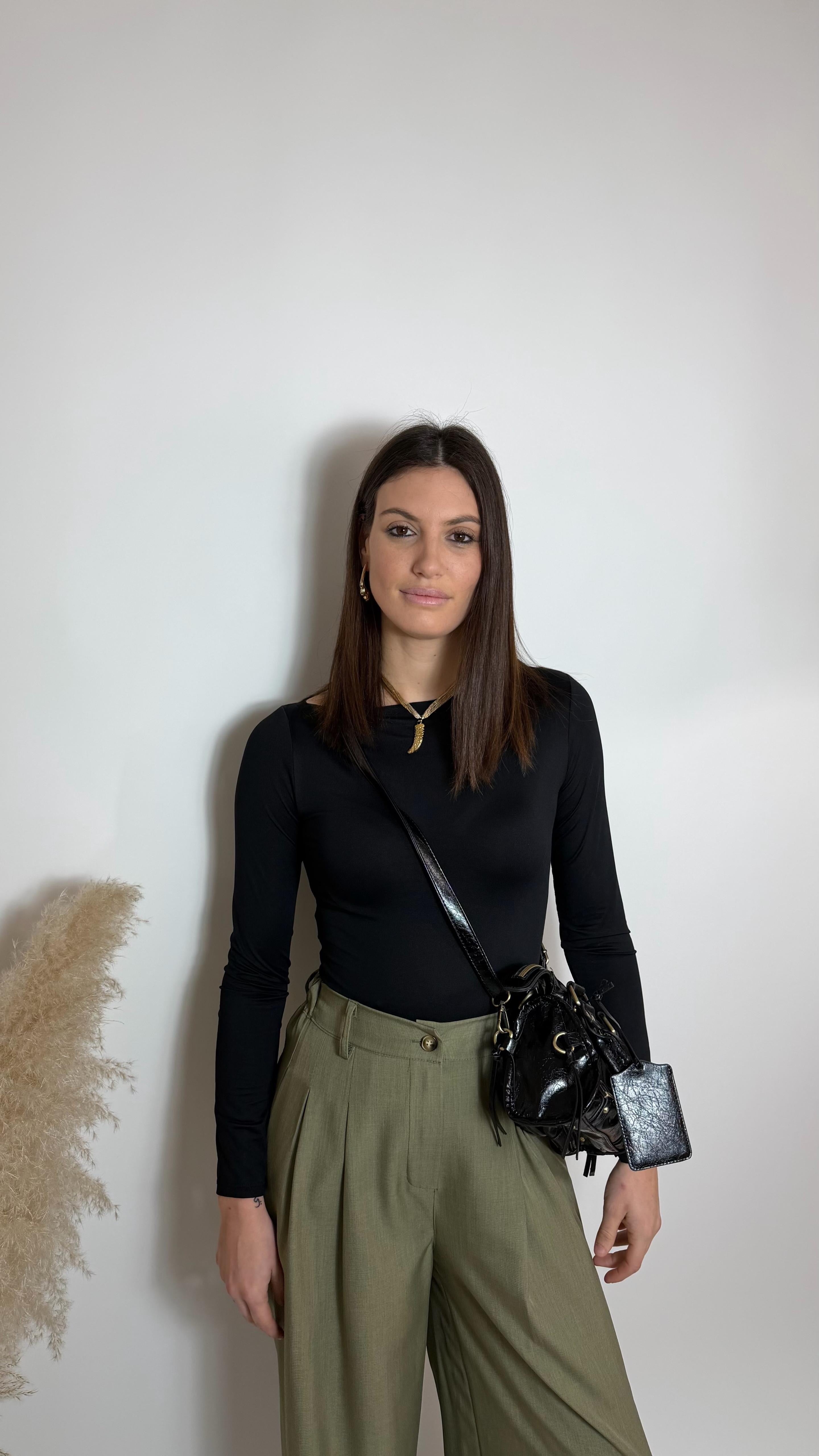 Pantalone Relax Gamba Ampia - Verde