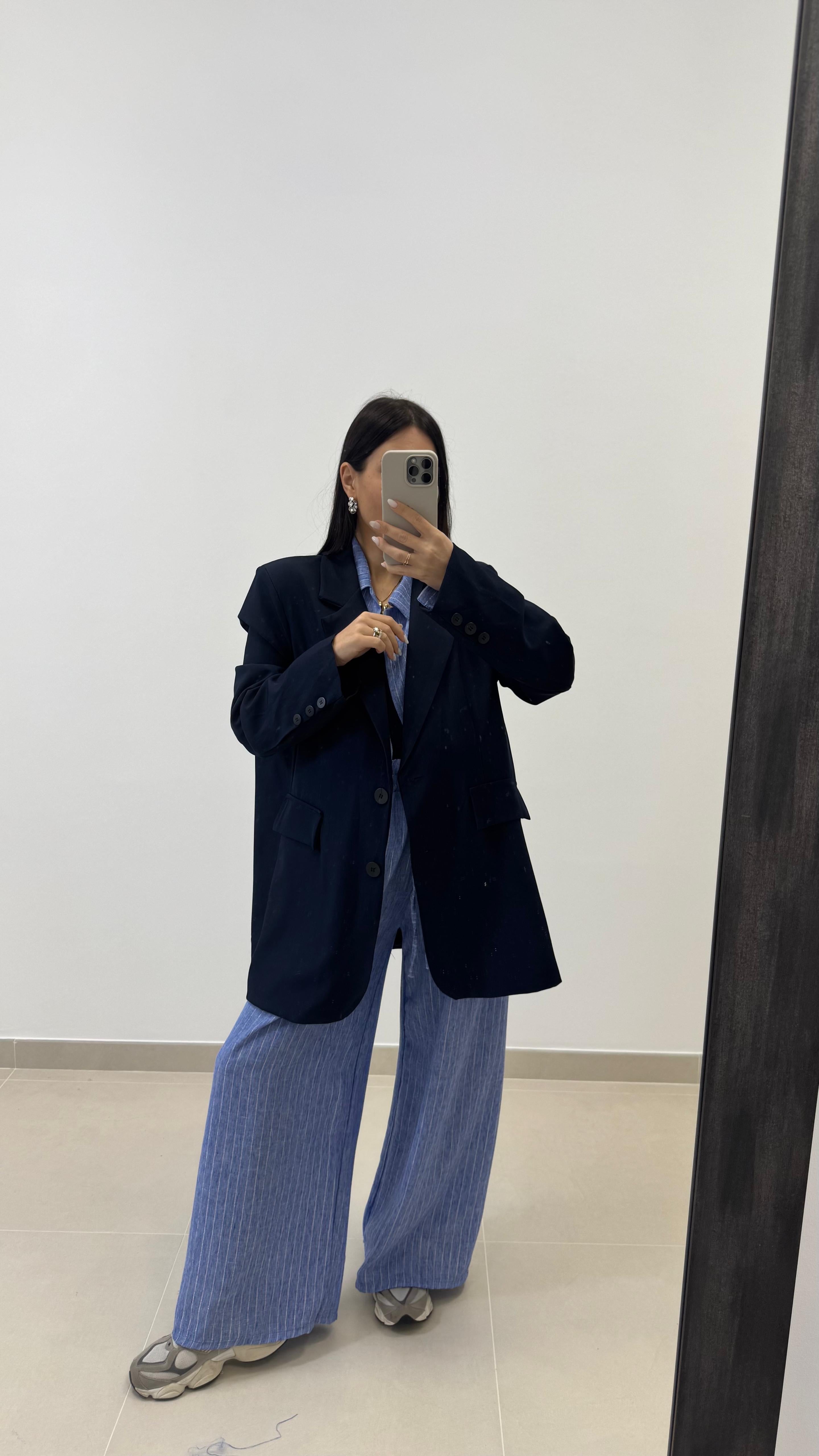 Giacca Oversize Blu Notte