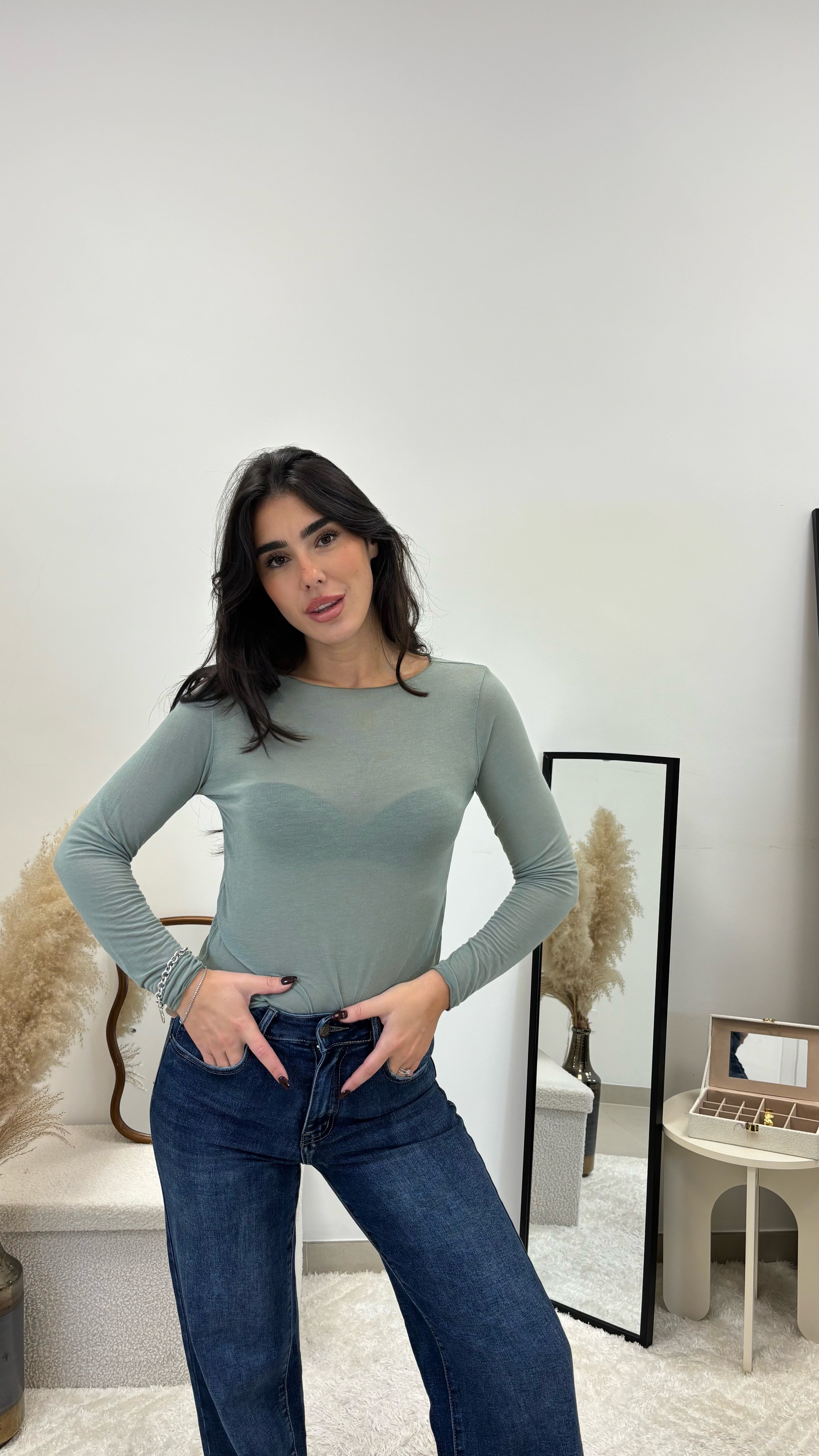 Maglia Cashmere Verde Utility