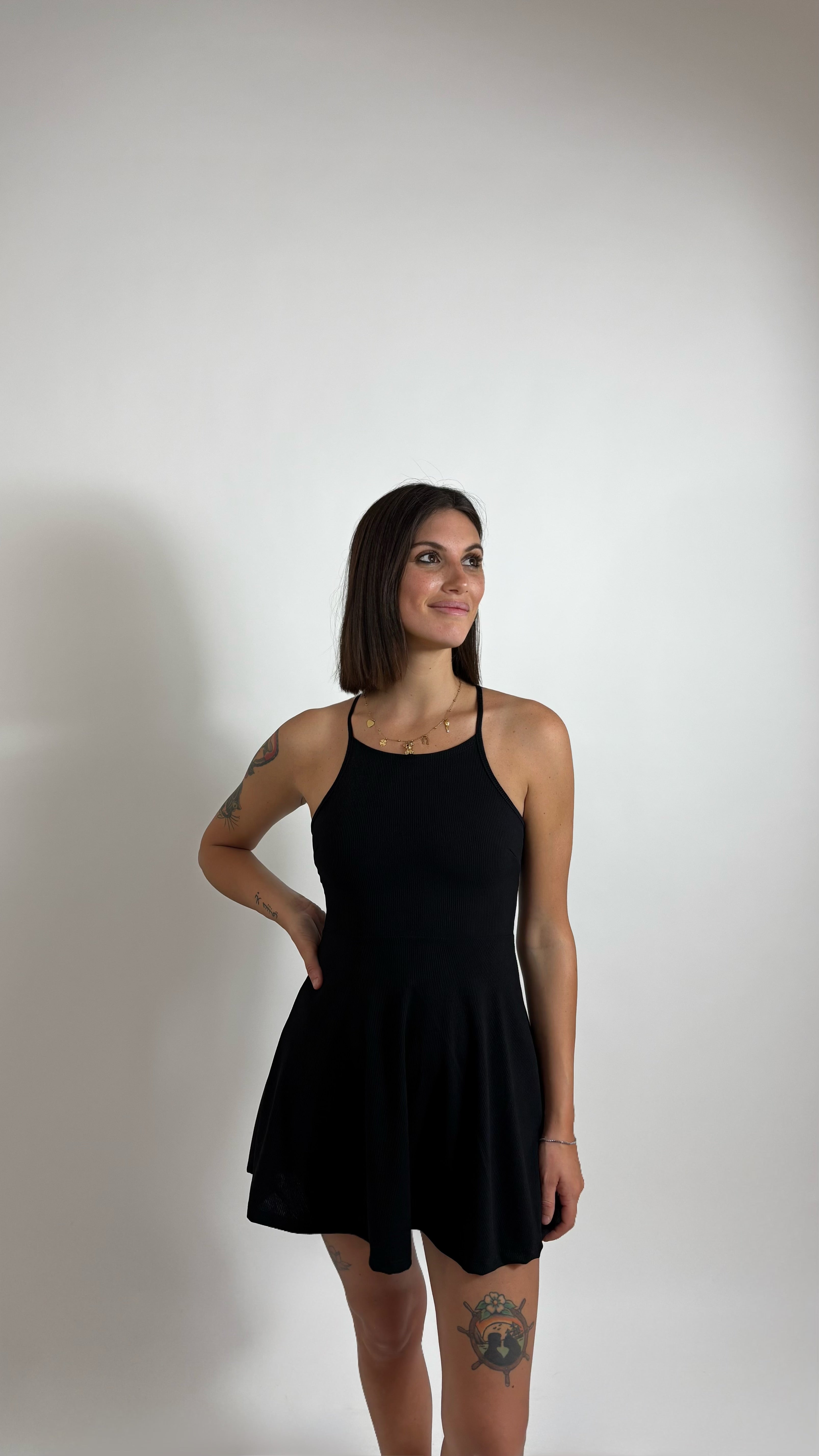 Minidress Ribbed Ruota Nero