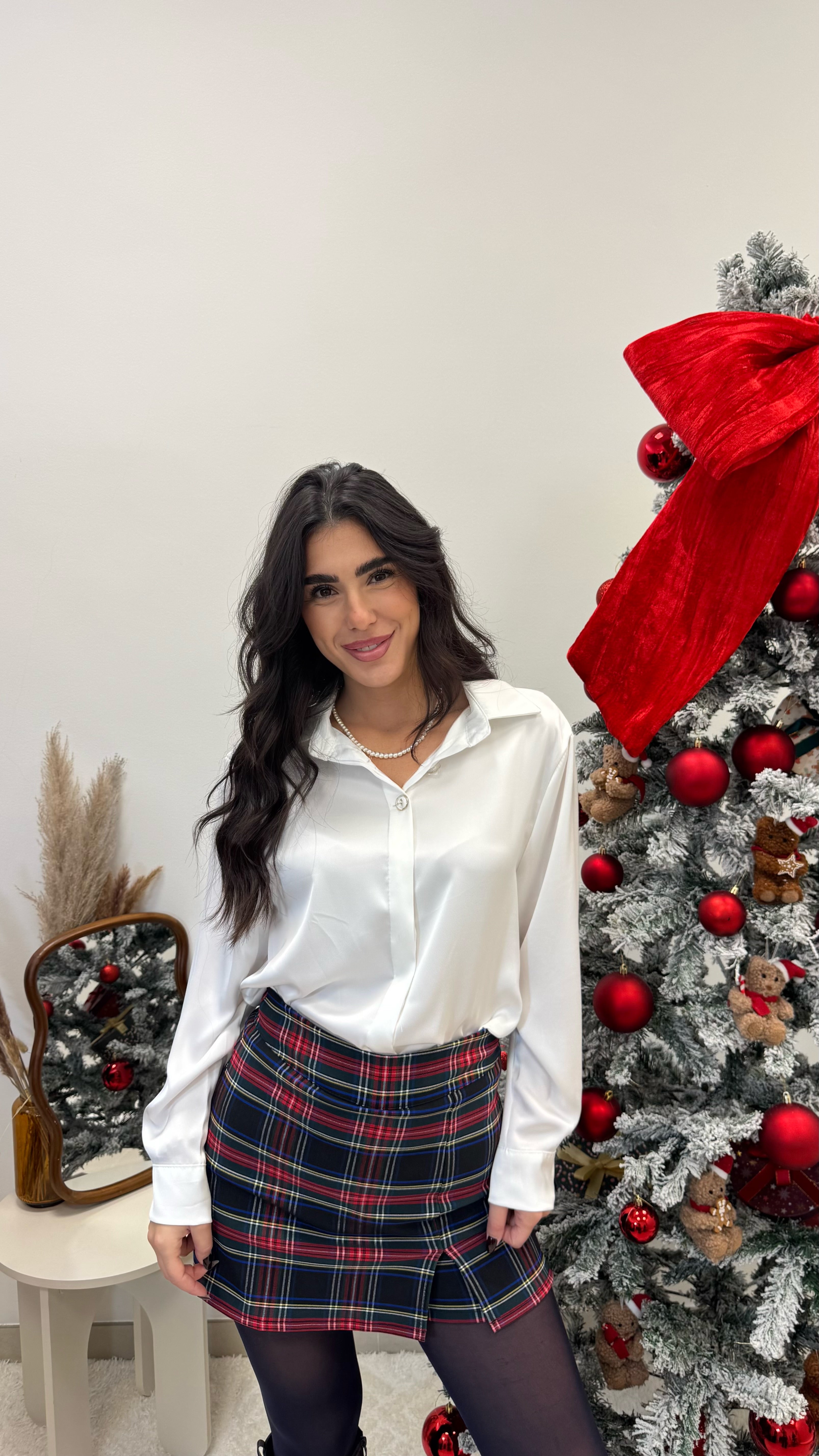 🥂Camicia Effetto Raso Bianca