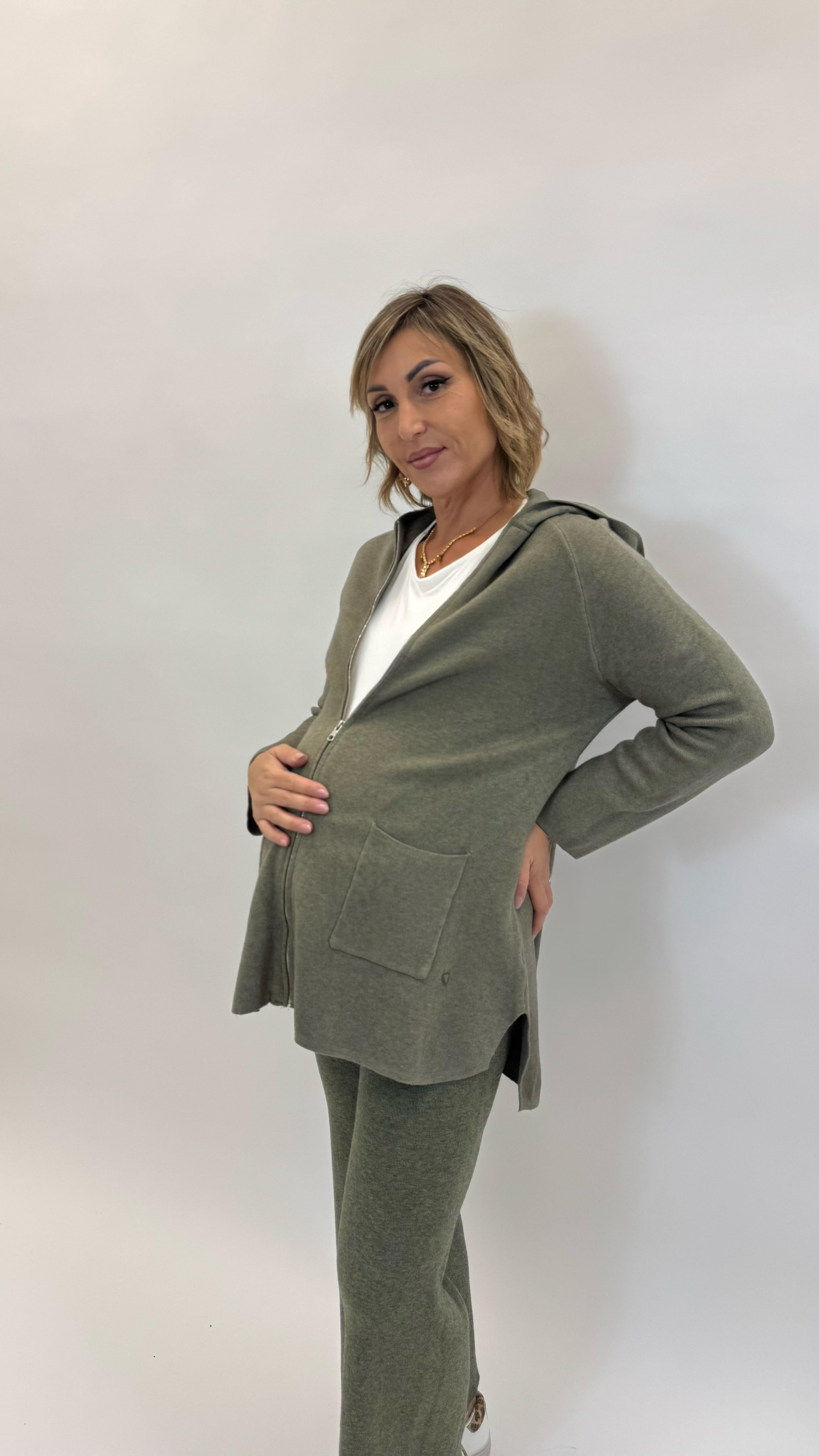 Pantalone Maglina Morbida Verde Mélange