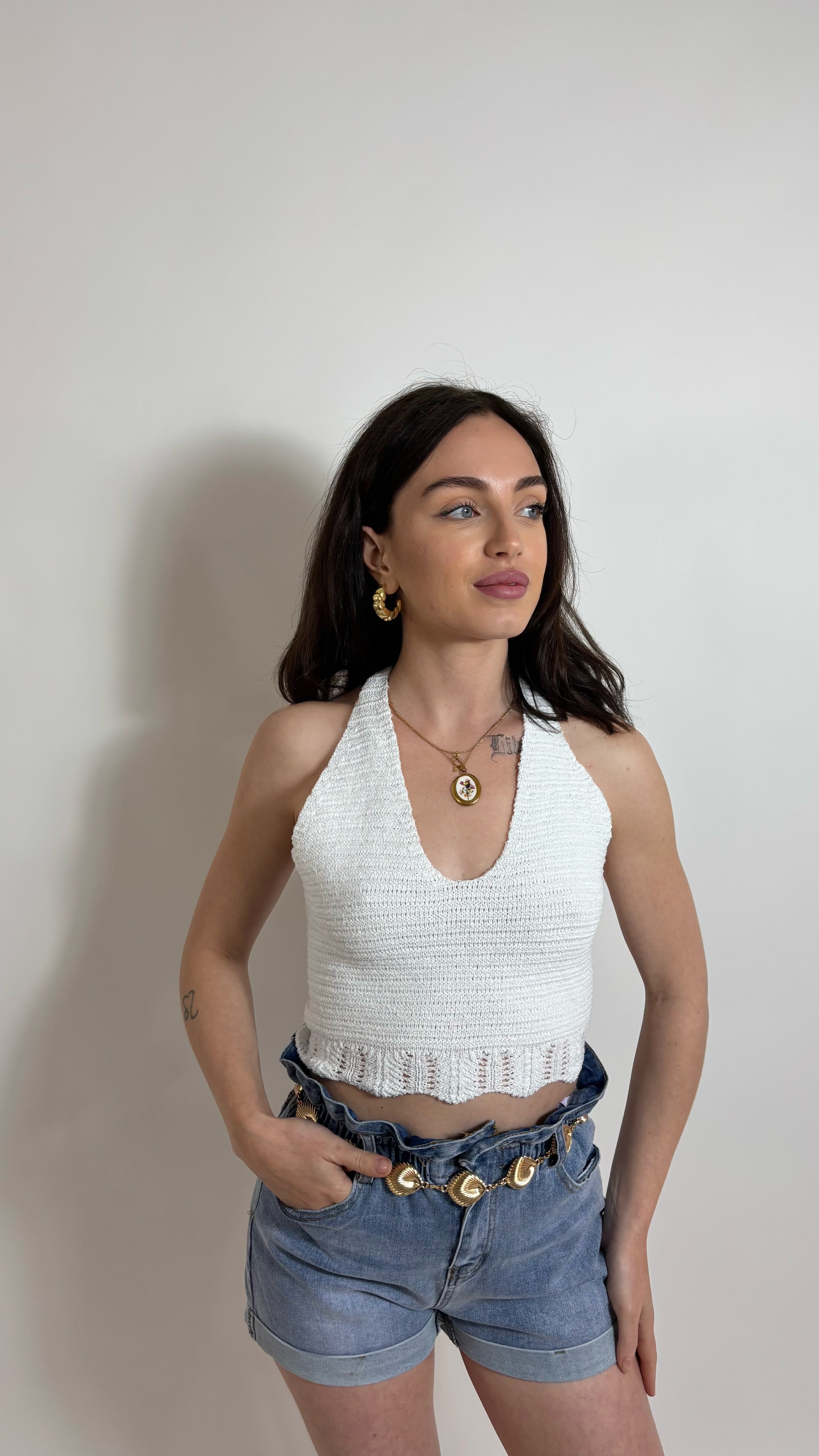 Top Crochet Positano Bianco