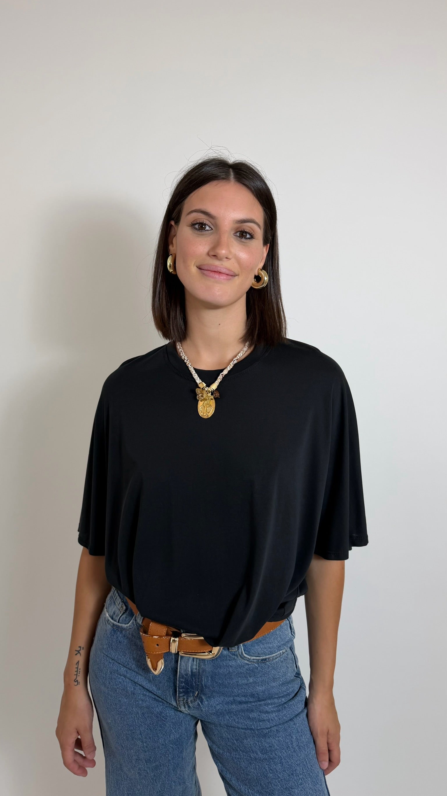 T-Shirt Soft Girocollo Nero