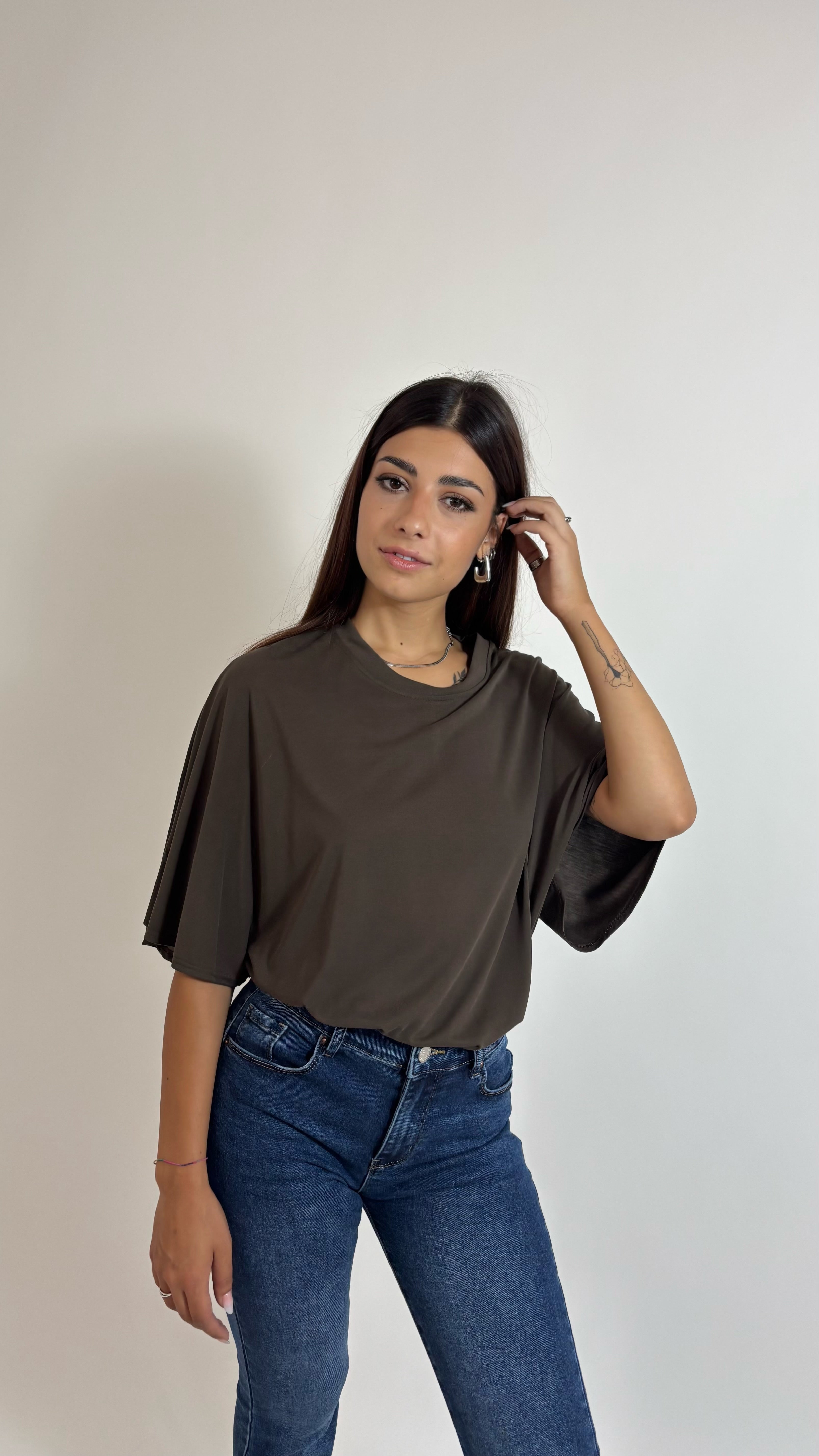 T-Shirt Soft Girocollo Choco