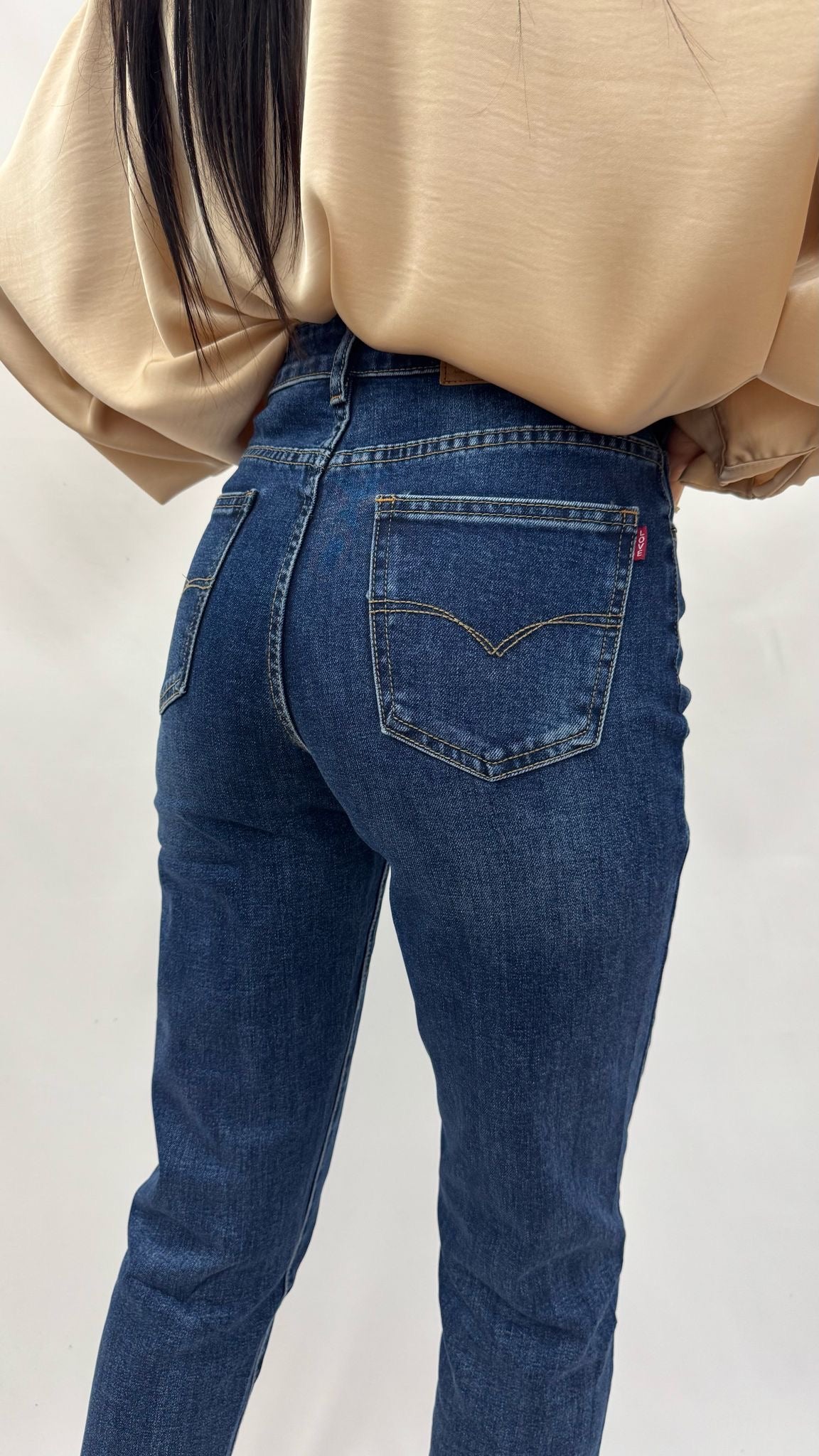 Jeans Mom Fit Lavaggio Scuro Inspo L*vis