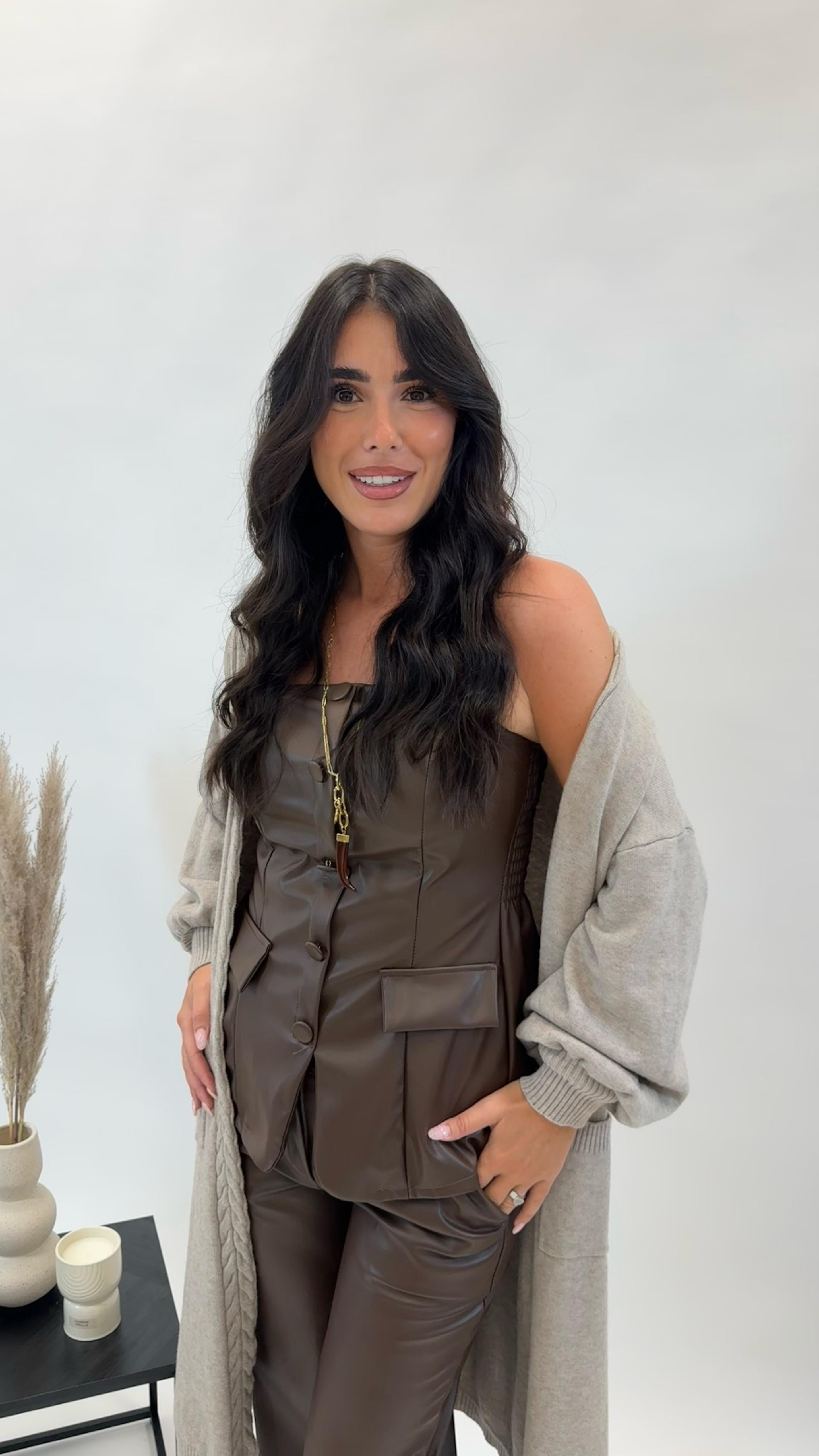 Pantalone ecopelle Choco