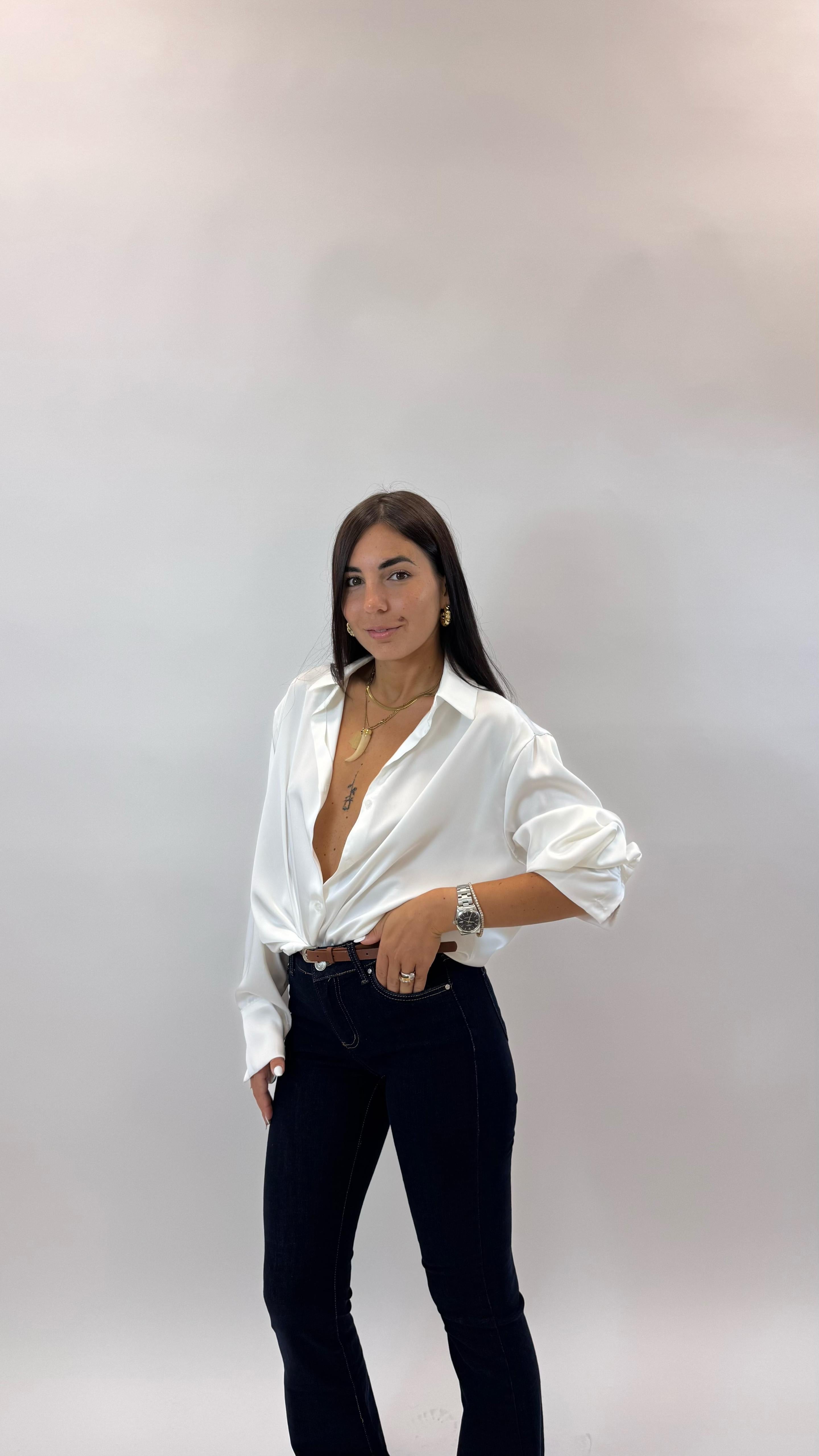 Jeans Zampa Lavaggio Scuro Cinta Inclusa