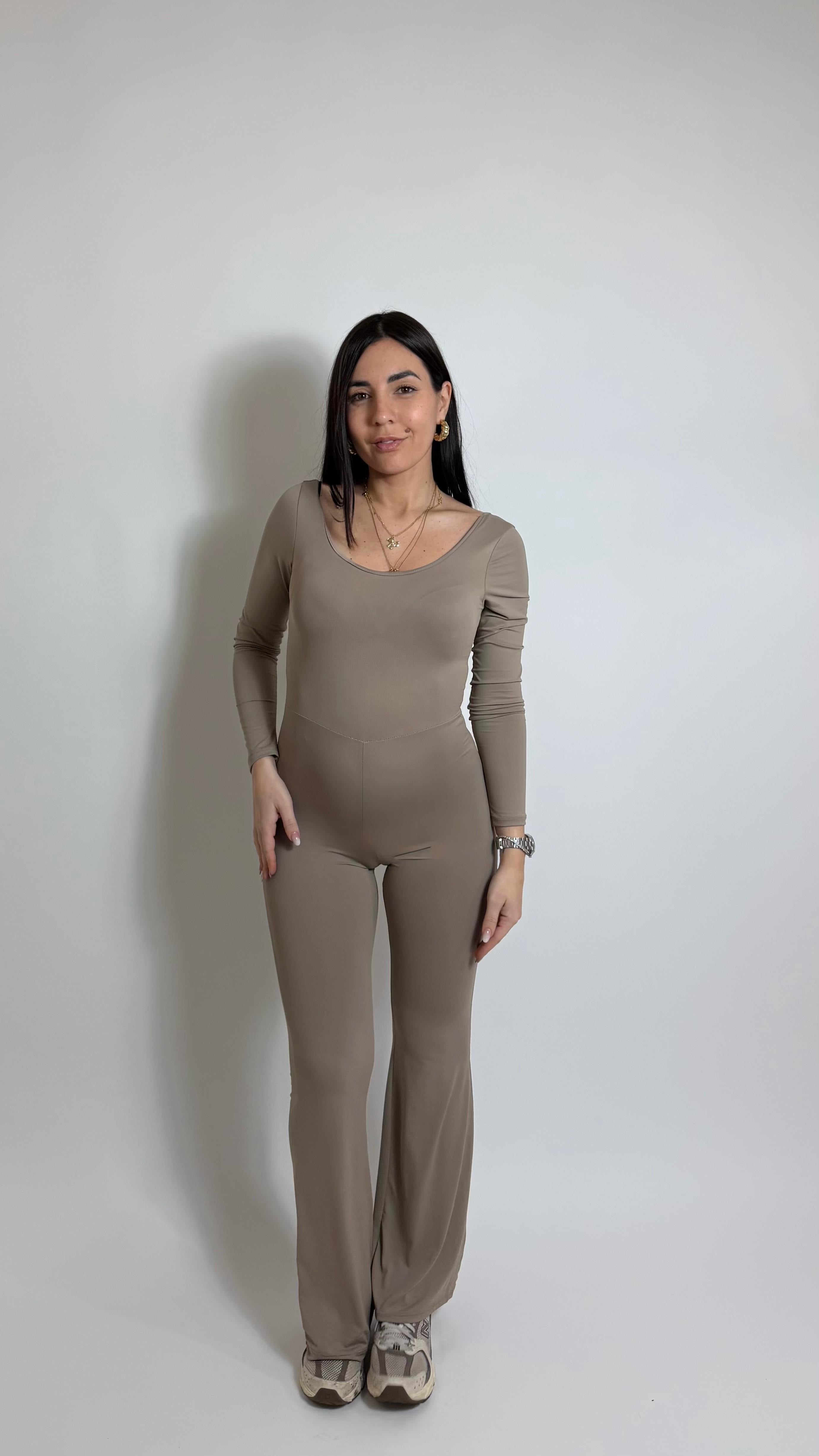 Jumpsuit Second Skin - Flare / Taupe