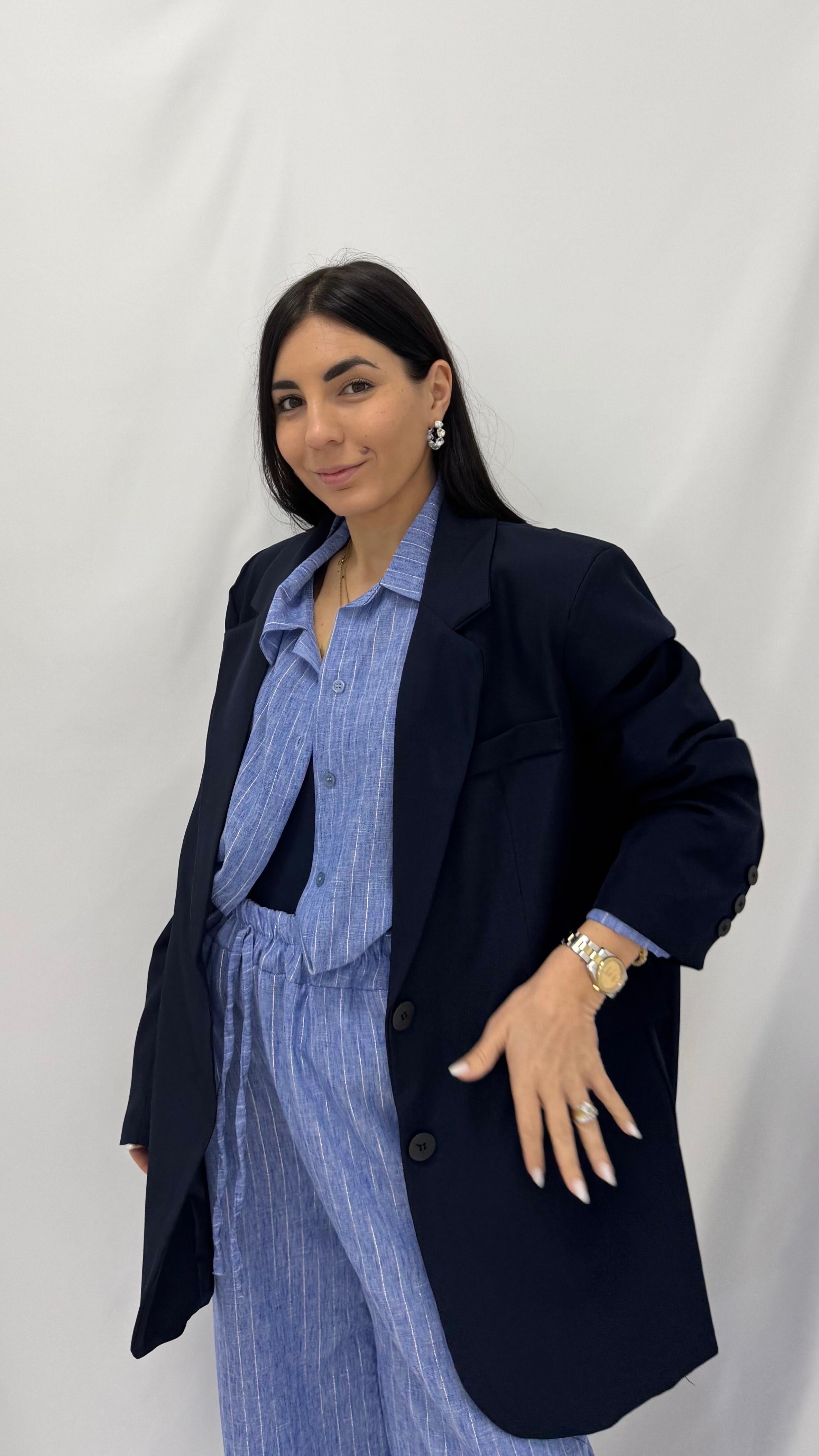 Giacca Oversize Blu Notte